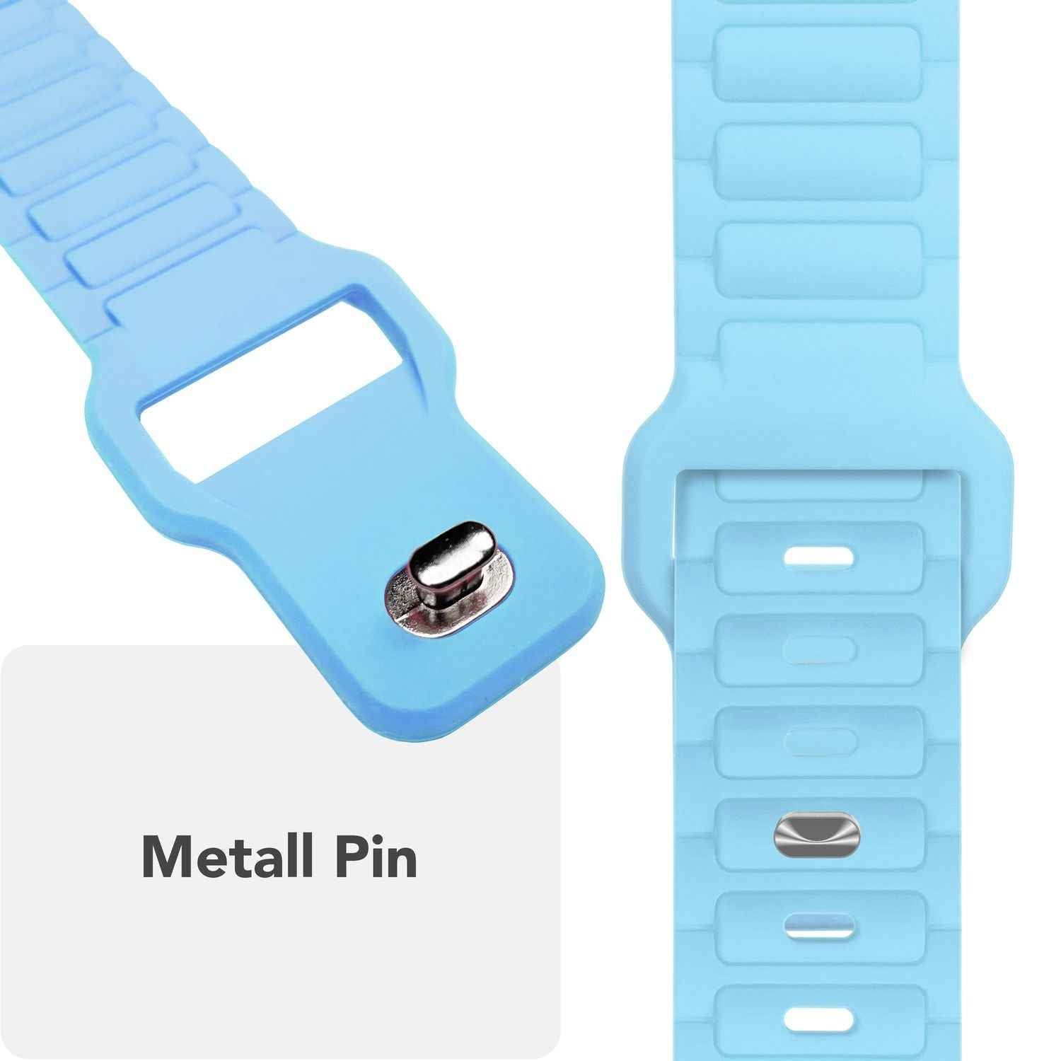 NALIA Pulse Armband für Apple Watch Series SE/10/9/8/7/6/5/4/3/2/1, Gehäusegröße 38/40/41/42mm, 3D Textur Silikon Sportarmband mit Steck-Pin Verschluss