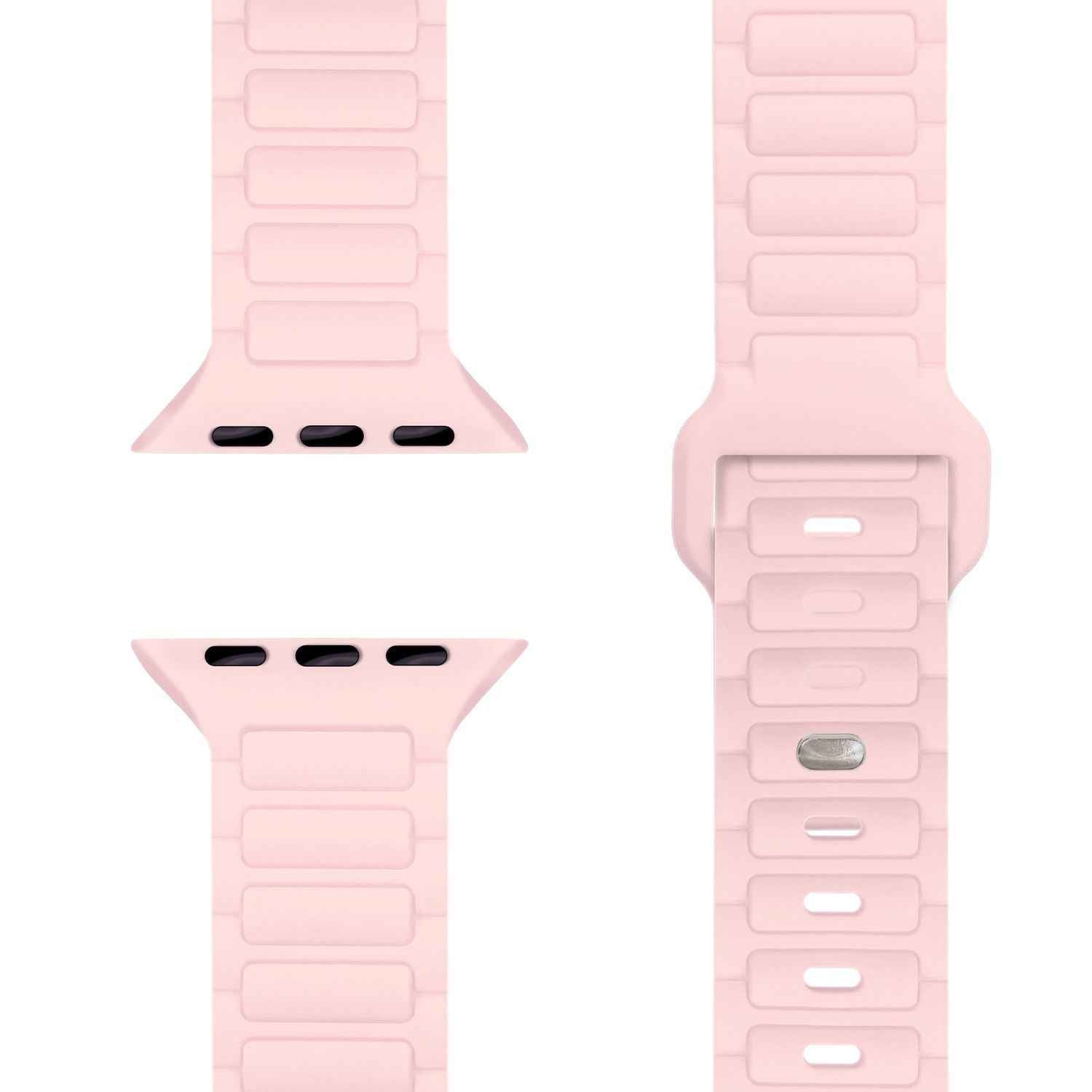 NALIA Pulse Armband für Apple Watch Series SE/10/9/8/7/6/5/4/3/2/1, Gehäusegröße 38/40/41/42mm, 3D Textur Silikon Sportarmband mit Steck-Pin Verschluss