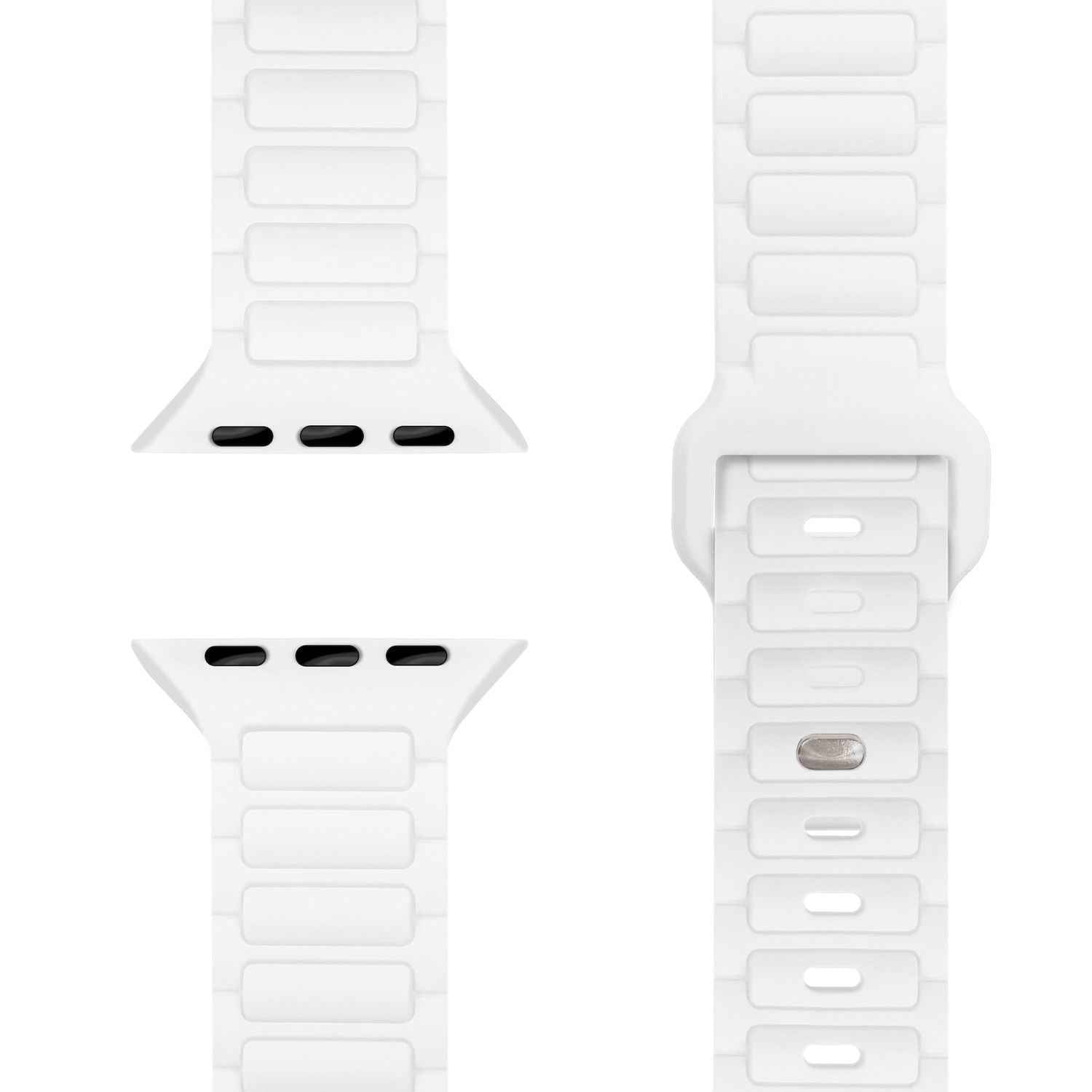 NALIA Pulse Armband für Apple Watch Series SE/10/9/8/7/6/5/4/3/2/1, Gehäusegröße 38/40/41/42mm, 3D Textur Silikon Sportarmband mit Steck-Pin Verschluss
