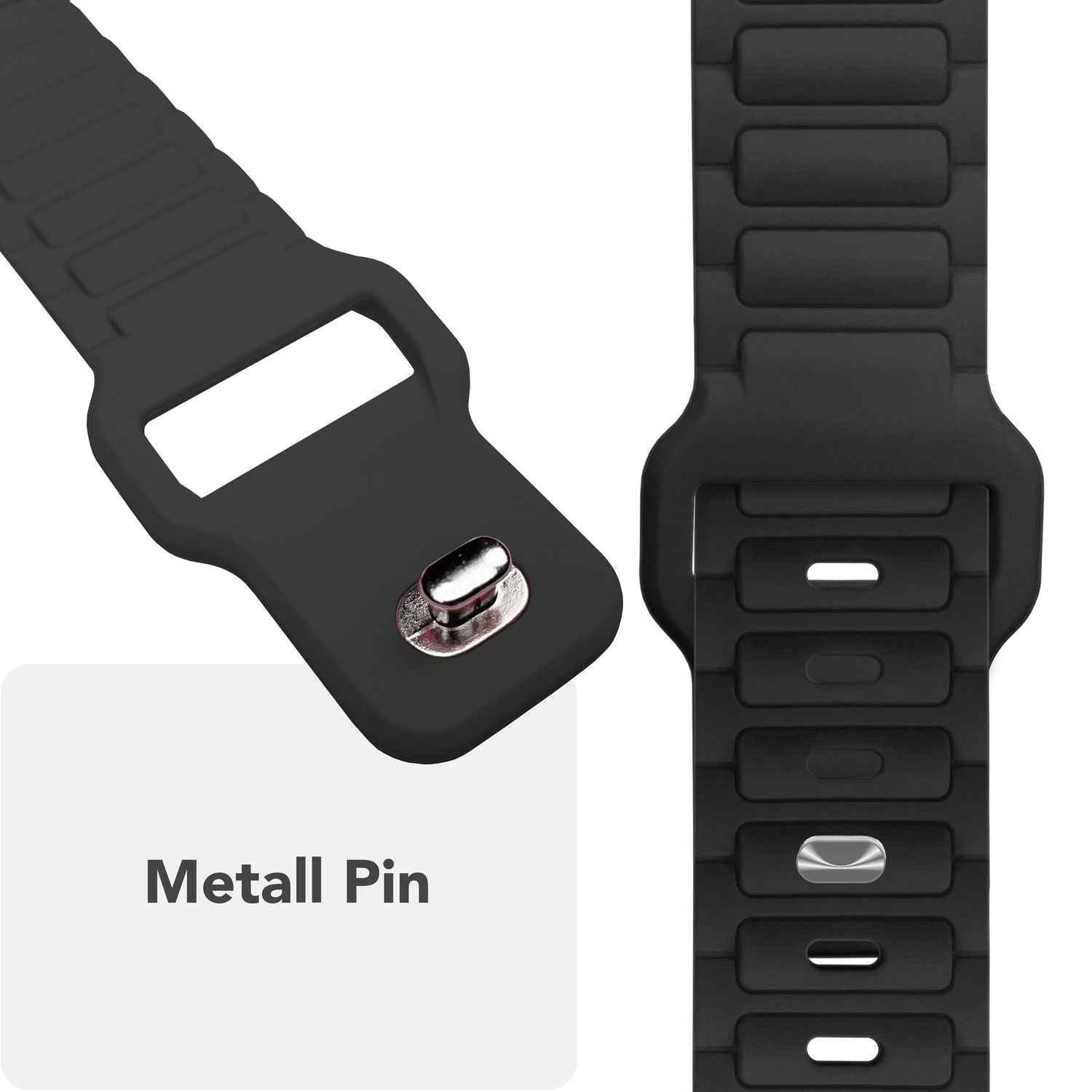 NALIA Pulse Armband für Apple Watch Series SE/10/9/8/7/6/5/4/3/2/1, Gehäusegröße 38/40/41/42mm, 3D Textur Silikon Sportarmband mit Steck-Pin Verschluss