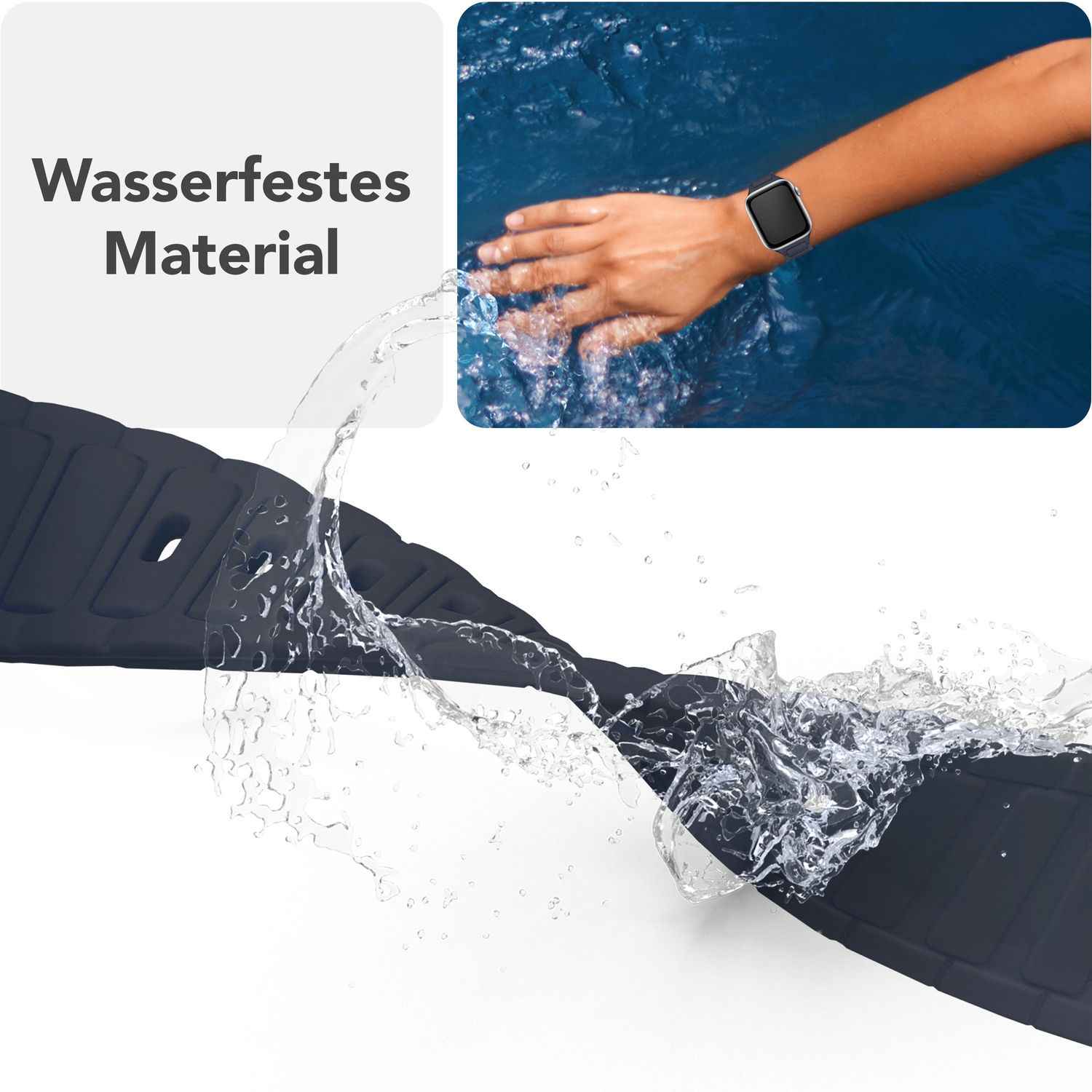 NALIA Pulse Armband für Apple Watch Series SE/10/9/8/7/6/5/4/3/2/1, Gehäusegröße 38/40/41/42mm, 3D Textur Silikon Sportarmband mit Steck-Pin Verschluss