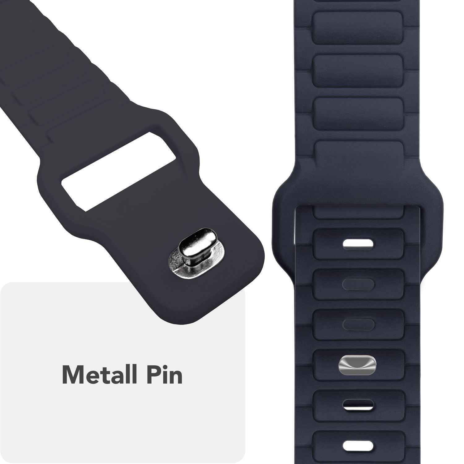 NALIA Pulse Armband für Apple Watch Series SE/10/9/8/7/6/5/4/3/2/1, Gehäusegröße 38/40/41/42mm, 3D Textur Silikon Sportarmband mit Steck-Pin Verschluss
