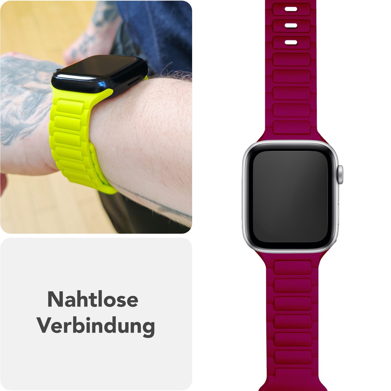 Smartwatch-Armband Silikon 3D-Struktur mintgrün 150-210 mm Steck-Pin