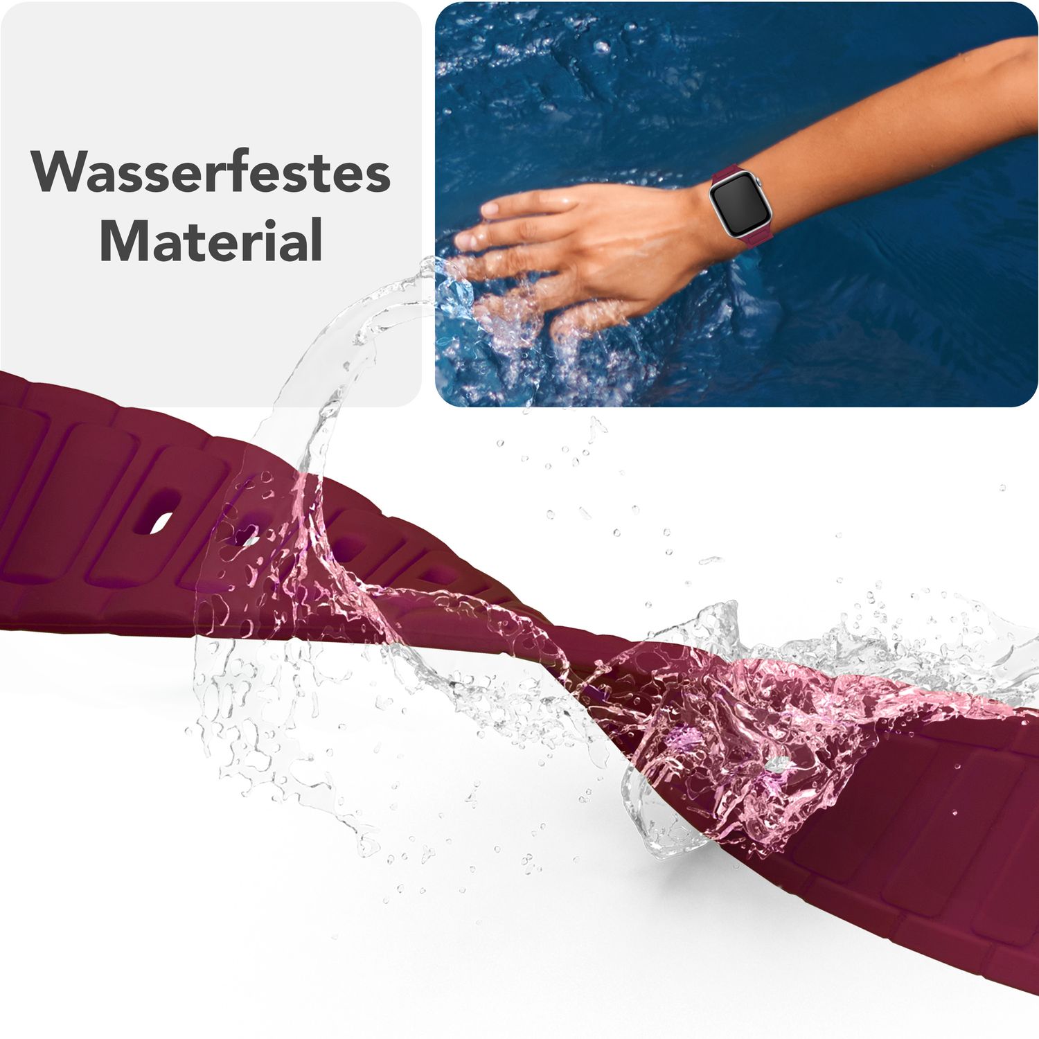 Smartwatch-Armband Silikon 3D-Struktur mintgrün 150-210 mm Steck-Pin