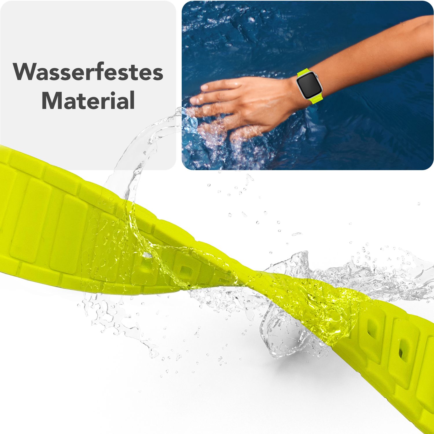 Smartwatch-Armband Silikon 3D-Struktur mintgrün 150-210 mm Steck-Pin