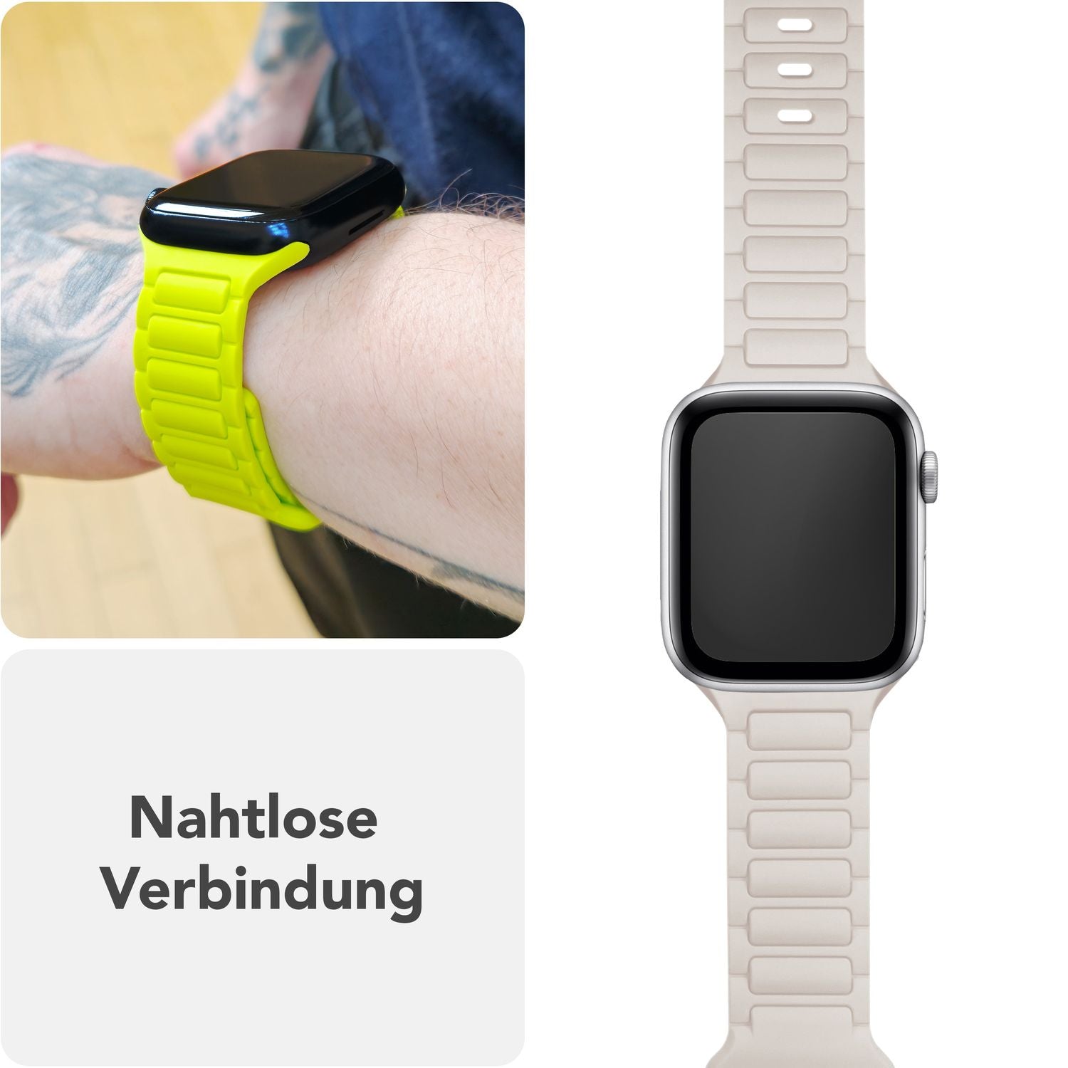 Smartwatch-Armband Silikon 3D-Struktur mintgrün 150-210 mm Steck-Pin