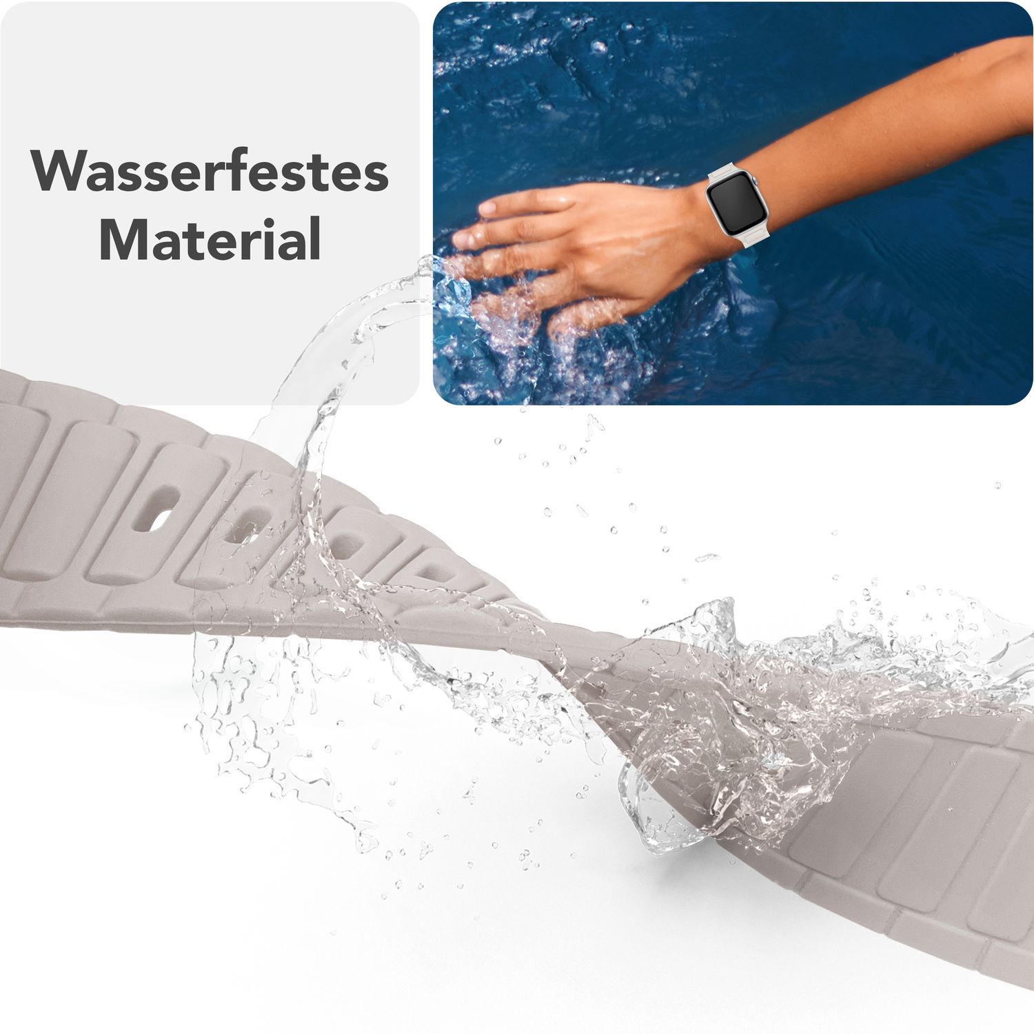 Smartwatch-Armband Silikon 3D-Struktur mintgrün 150-210 mm Steck-Pin