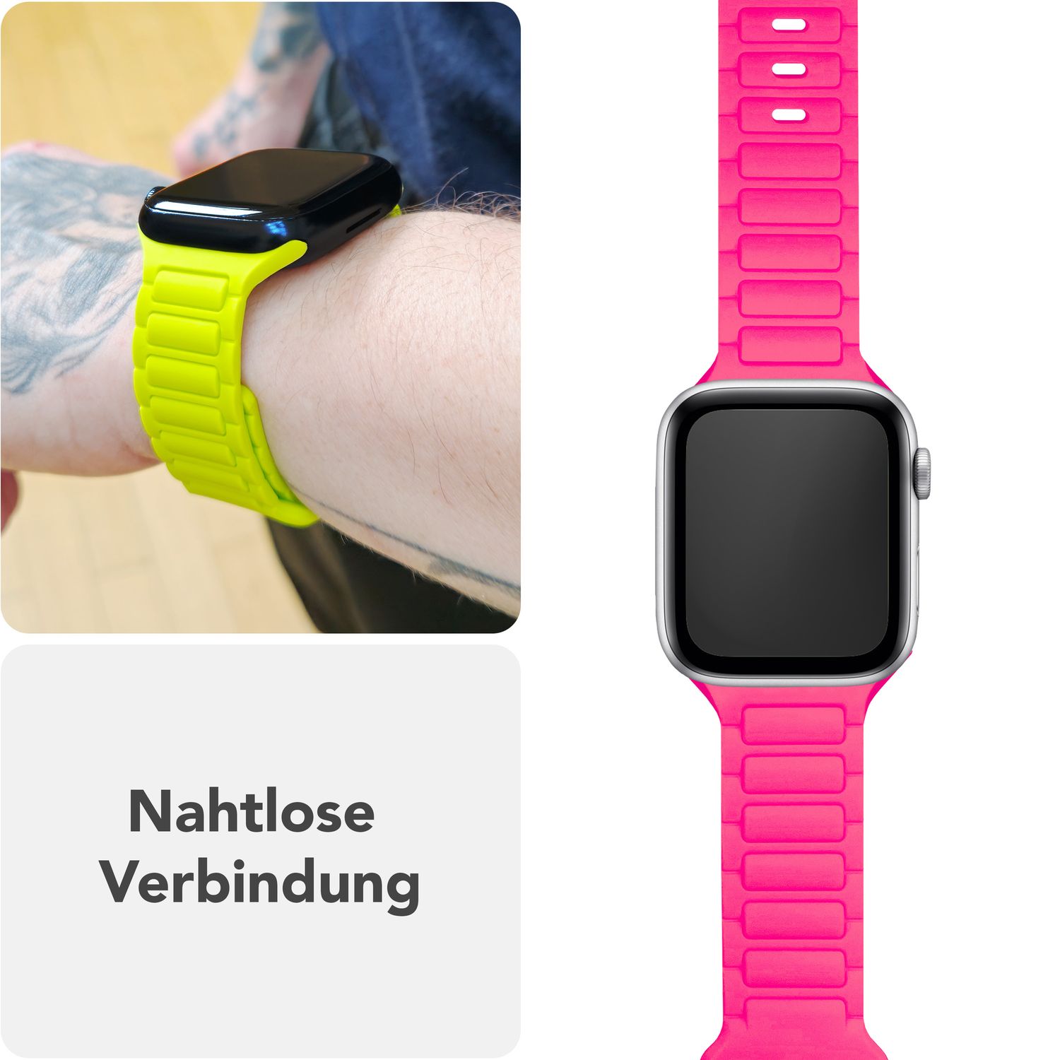 Smartwatch-Armband Silikon 3D-Struktur mintgrün 150-210 mm Steck-Pin