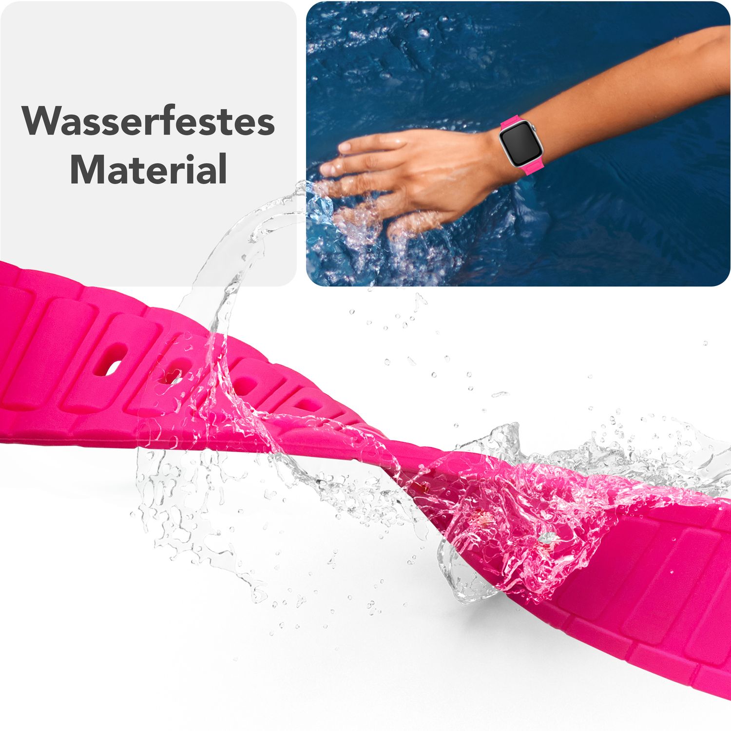 Smartwatch-Armband Silikon 3D-Struktur mintgrün 150-210 mm Steck-Pin