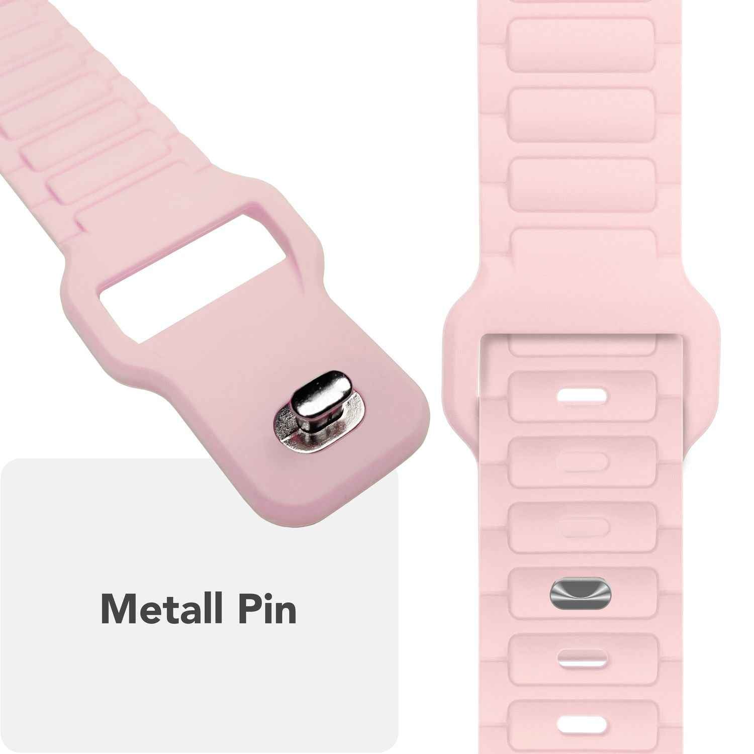 NALIA Pulse Armband für Apple Watch Series Ultra/SE/10/9/8/7/6/5/4/3/2/1, Gehäusegröße 42/44/45/46/49mm, 3D Textur Silikon Sportarmband mit Steck-Pin Verschluss