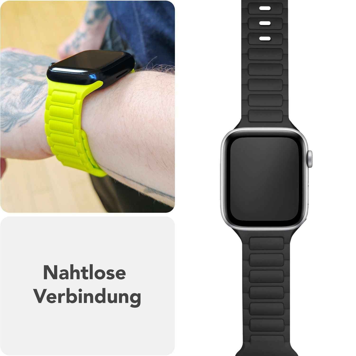 NALIA Pulse Armband für Apple Watch Series Ultra/SE/10/9/8/7/6/5/4/3/2/1, Gehäusegröße 42/44/45/46/49mm, 3D Textur Silikon Sportarmband mit Steck-Pin Verschluss