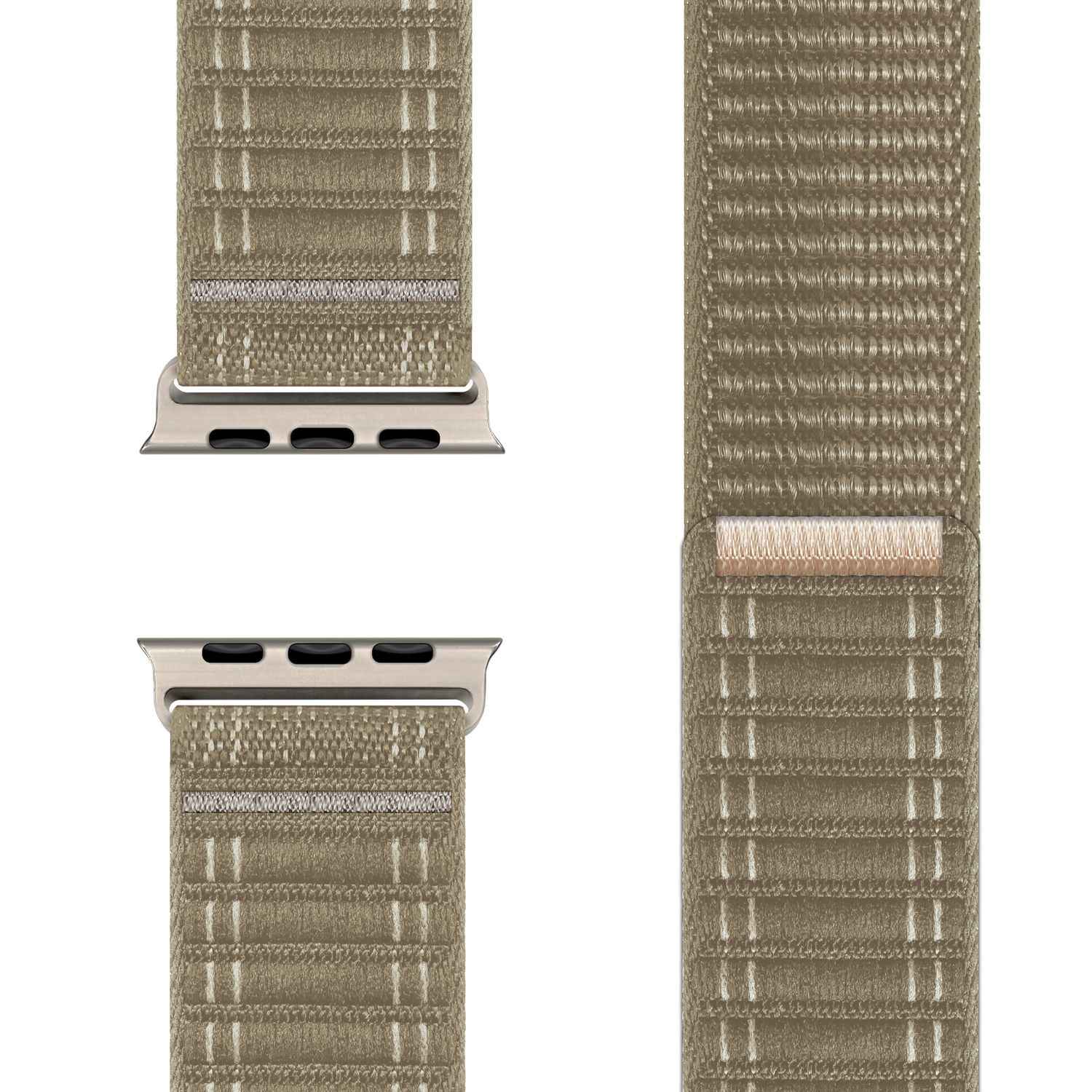 NALIA Evolv Armband für Apple Watch Ultra/SE/10/9/8/7/6/5/4/3/2/1, Gehäusegröße 42/44/45/46/49mm, Gewebtes Stoffband Elastisches Nylon Uhrenband mit Klettverschluss