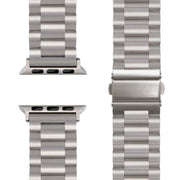 NALIA Mova Armband für Apple Watch SE/10/9/8/7/6/5/4/3/2/1, Gehäusegröße 38/40/41/42mm, Edelstahl Ersatzarmband mit Doppelfaltschließe, Metall Rostfrei