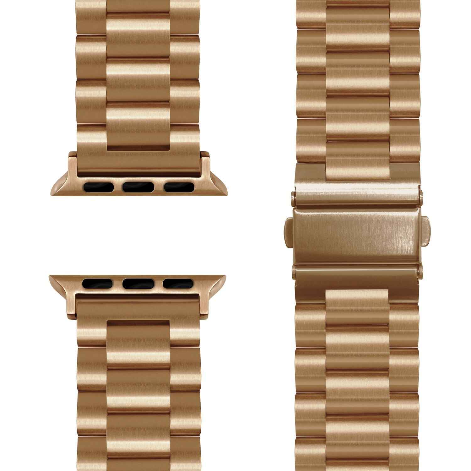 NALIA Mova Armband für Apple Watch SE/10/9/8/7/6/5/4/3/2/1, Gehäusegröße 38/40/41/42mm, Edelstahl Ersatzarmband mit Doppelfaltschließe, Metall Rostfrei