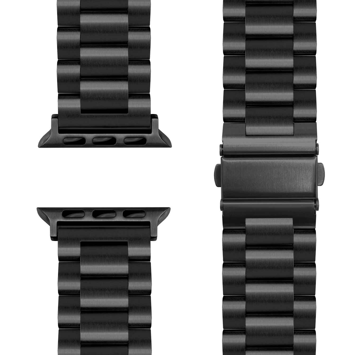 NALIA Mova Armband für Apple Watch SE/10/9/8/7/6/5/4/3/2/1, Gehäusegröße 38/40/41/42mm, Edelstahl Ersatzarmband mit Doppelfaltschließe, Metall Rostfrei