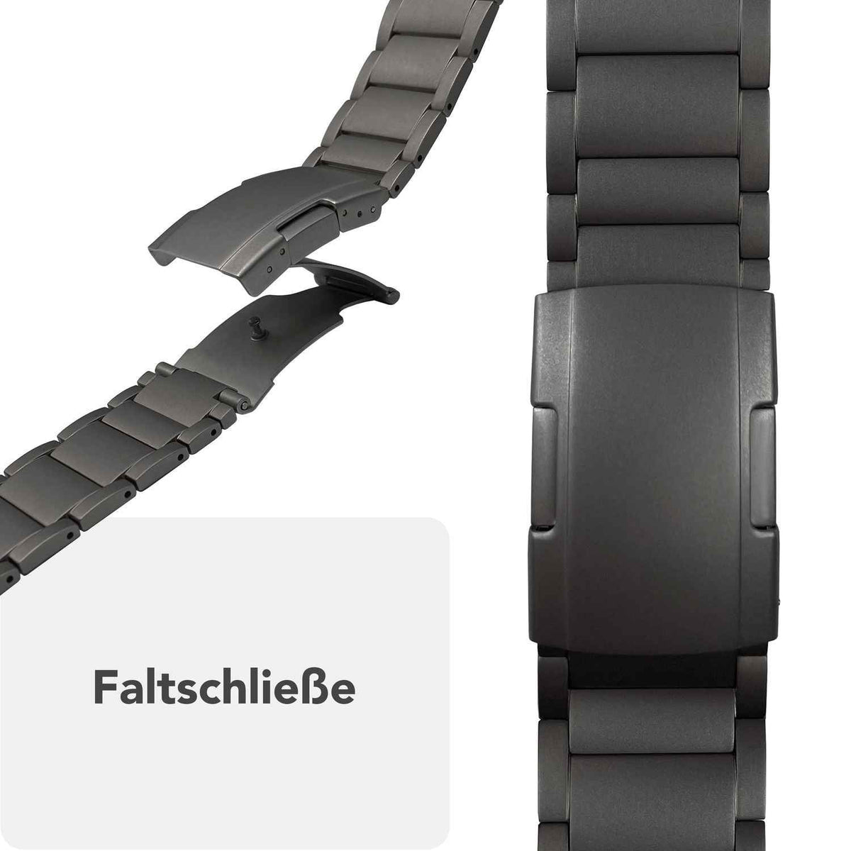 NALIA Argon Titan Armband für Apple Watch Ultra/SE/10/9/8/7/6/5/4/3/2/1, Gehäusegröße 42/44/45/46/49mm, Rostfreies Metall Ersatzarmband mit Faltschließe