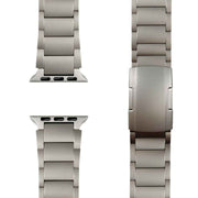 NALIA Argon Titan Armband für Apple Watch Ultra/SE/10/9/8/7/6/5/4/3/2/1, Gehäusegröße 42/44/45/46/49mm, Rostfreies Metall Ersatzarmband mit Faltschließe