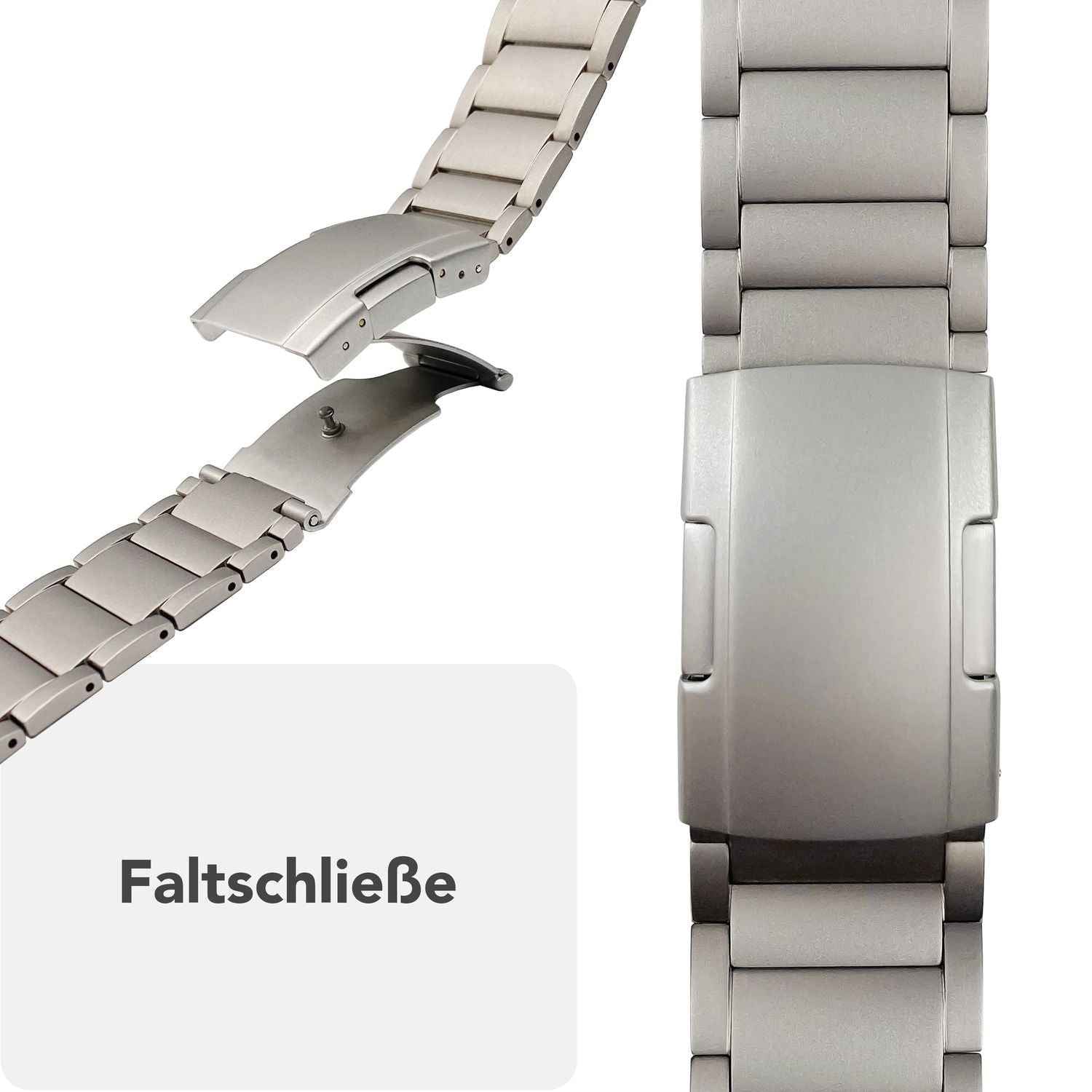 NALIA Argon Titan Armband für Apple Watch Ultra/SE/10/9/8/7/6/5/4/3/2/1, Gehäusegröße 42/44/45/46/49mm, Rostfreies Metall Ersatzarmband mit Faltschließe