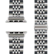 NALIA Trivo Edelstahl Armband für Apple Watch SE/10/9/8/7/6/5/4/3/2/1, Gehäusegröße 38/40/41/42mm, Metall Ersatzarmband Rostfrei mit Schmetterlingsschließe