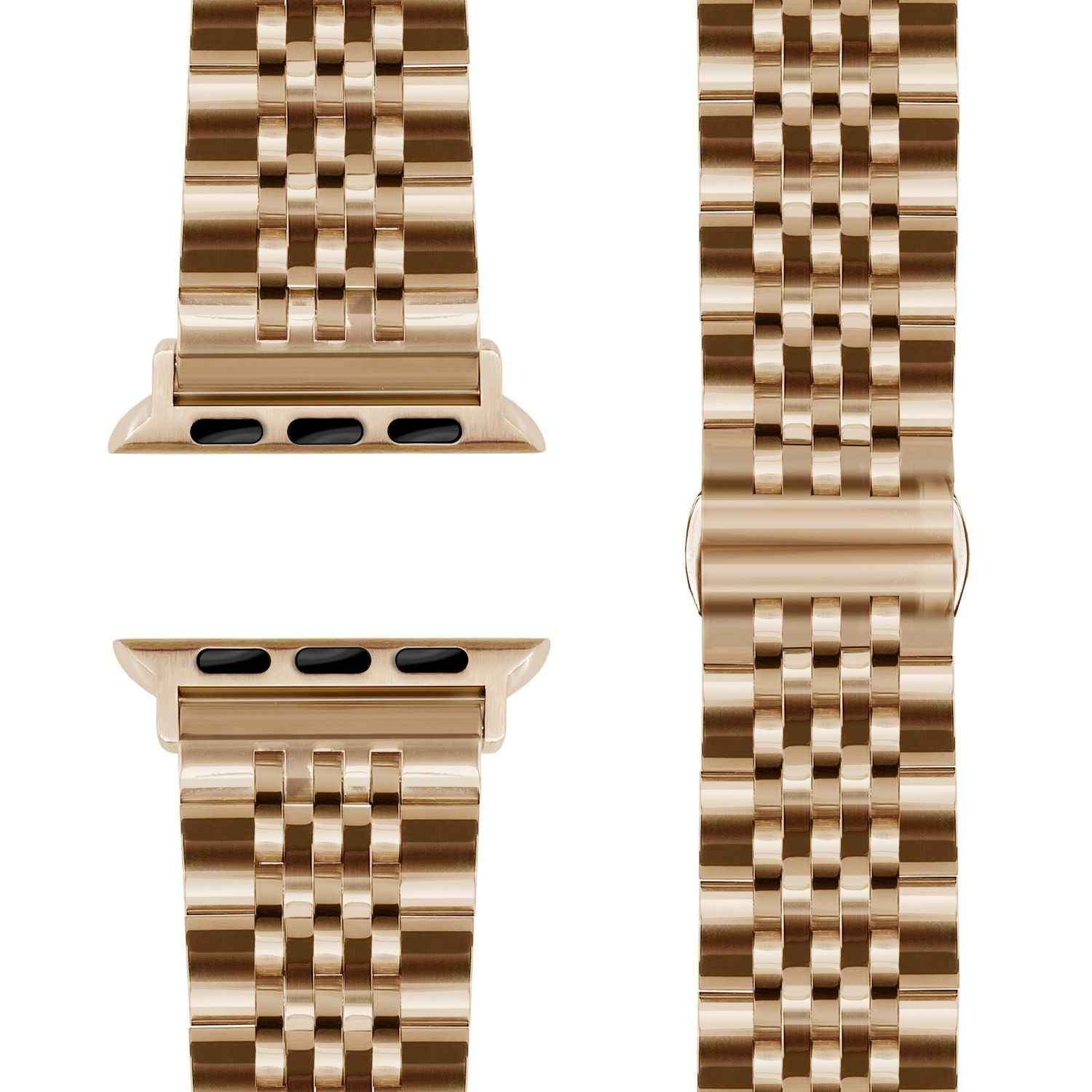 NALIA Trivo Edelstahl Armband für Apple Watch Ultra/SE/10/9/8/7/6/5/4/3/2/1, Gehäusegröße 42/44/45/46/49mm, Metall Ersatzarmband Rostfrei mit Schmetterlingsschließe