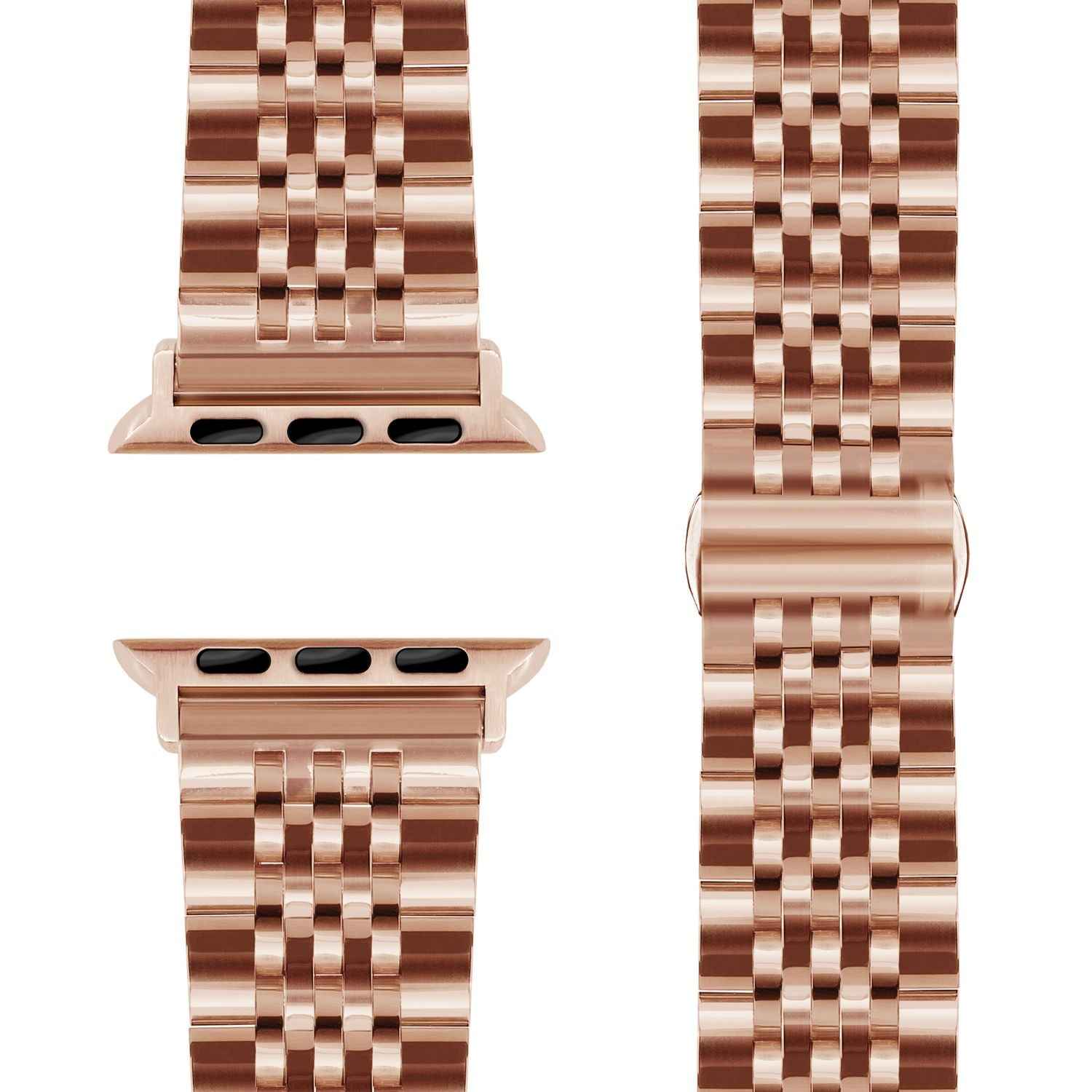 NALIA Trivo Edelstahl Armband für Apple Watch Ultra/SE/10/9/8/7/6/5/4/3/2/1, Gehäusegröße 42/44/45/46/49mm, Metall Ersatzarmband Rostfrei mit Schmetterlingsschließe