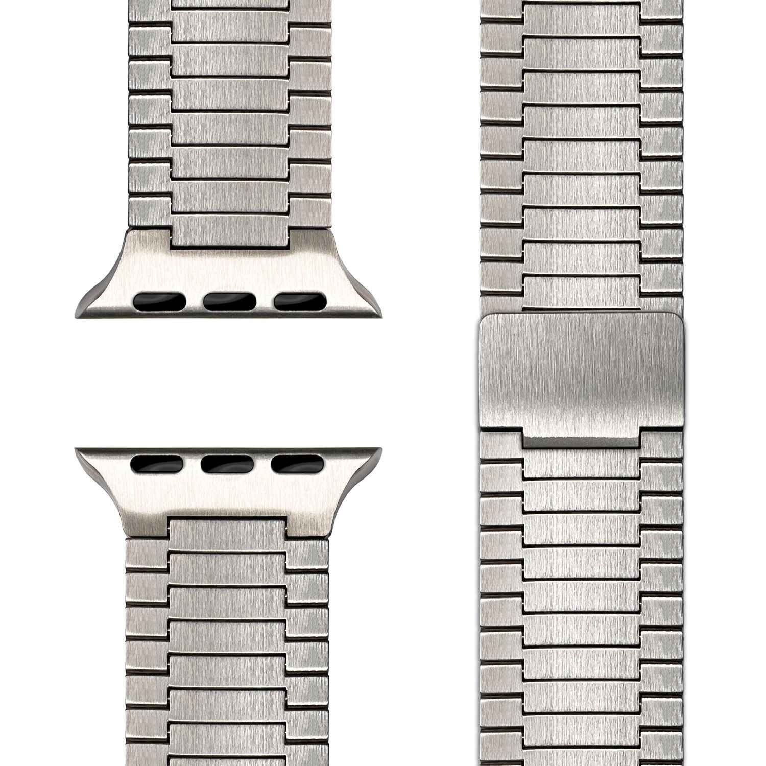 NALIA Chronos Edelstahl Armband für Apple Watch SE/10/9/8/7/6/5/4/3/2/1, Gehäusegröße 38/40/41/42mm, Magnetisches Metall Loop Ersatzarmband