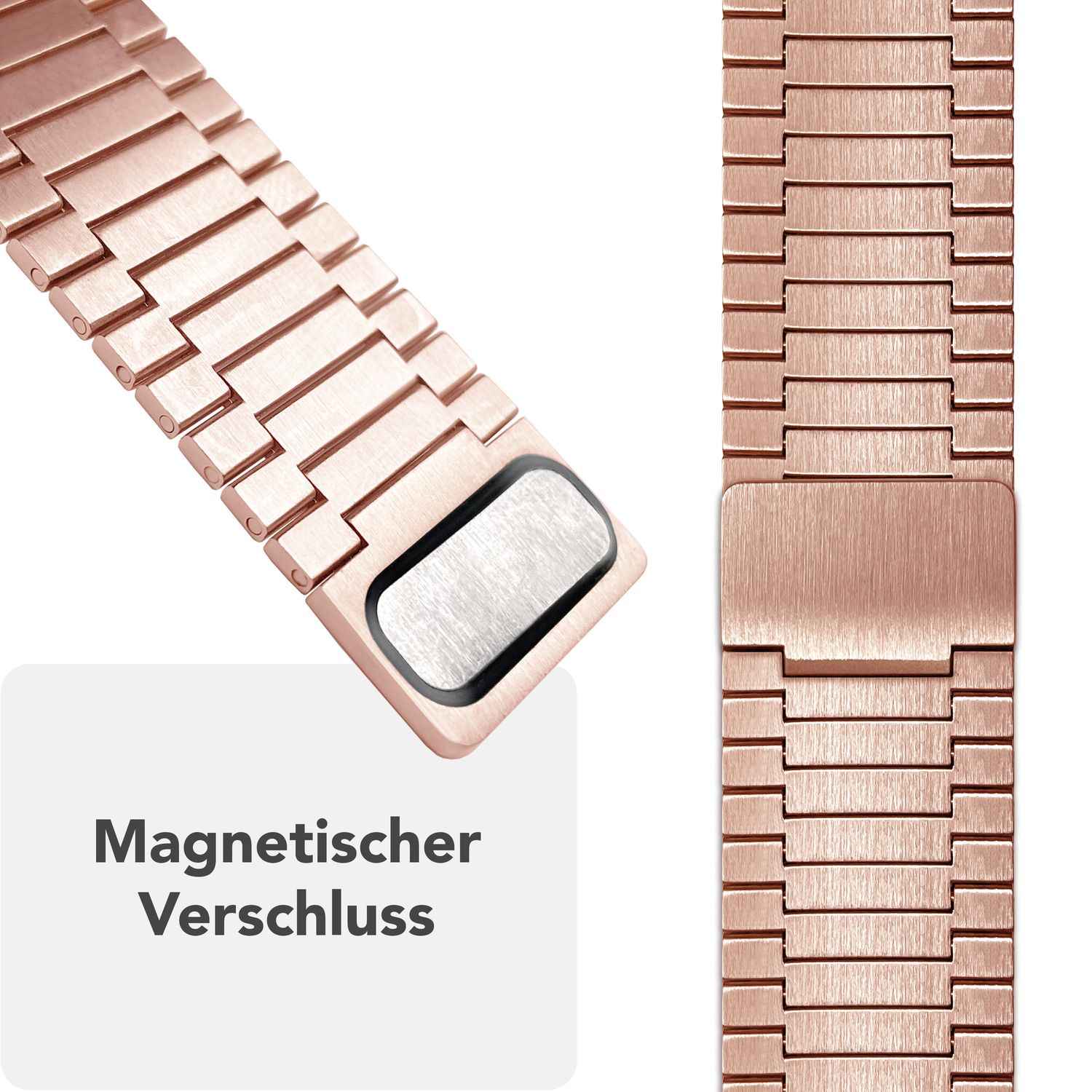 NALIA Chronos Edelstahl Armband für Apple Watch SE/10/9/8/7/6/5/4/3/2/1, Gehäusegröße 38/40/41/42mm, Magnetisches Metall Loop Ersatzarmband