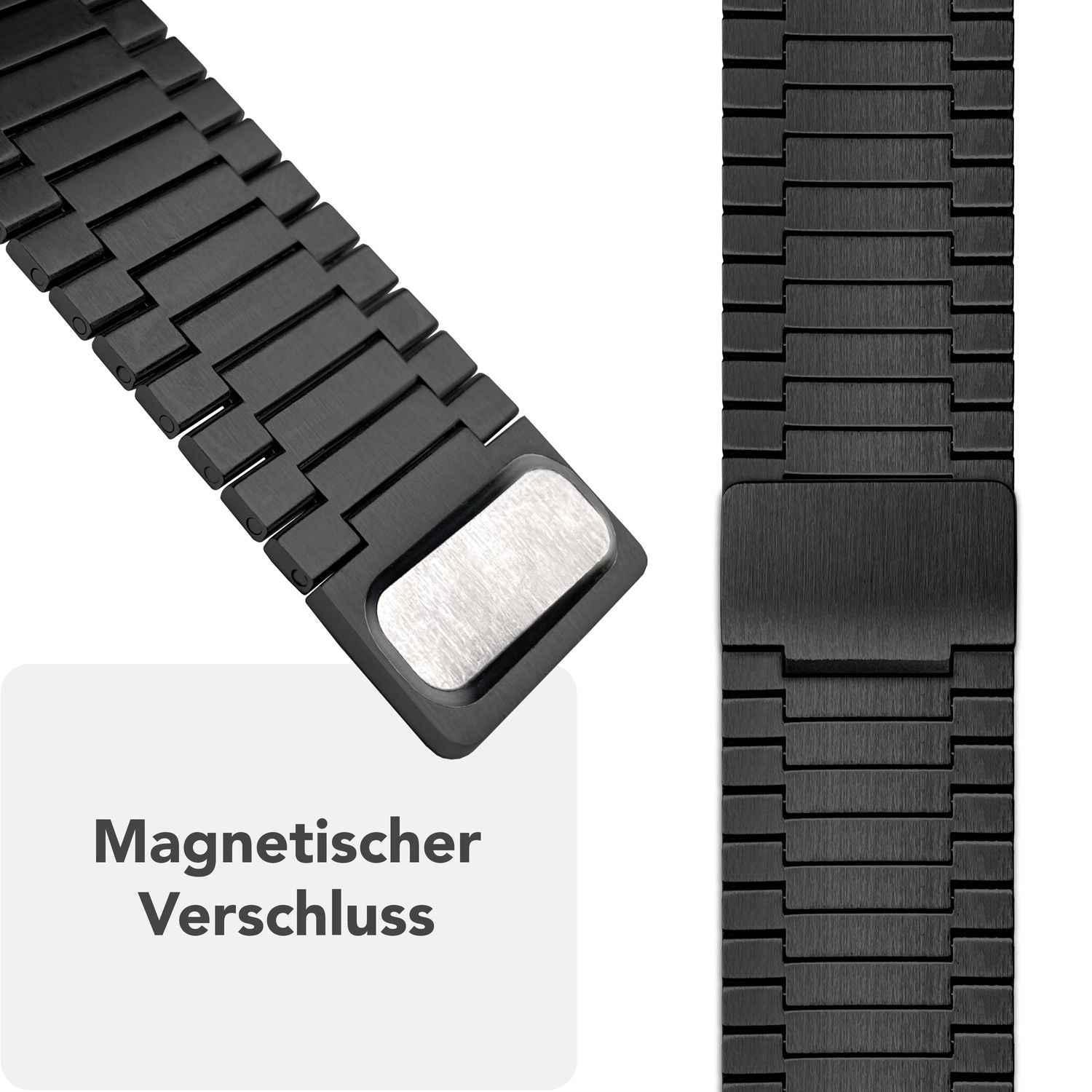 NALIA Chronos Edelstahl Armband für Apple Watch Ultra/SE/10/9/8/7/6/5/4/3/2/1, Gehäusegröße 42/44/45/46/49mm, Magnetisches Metall Loop Ersatzarmband