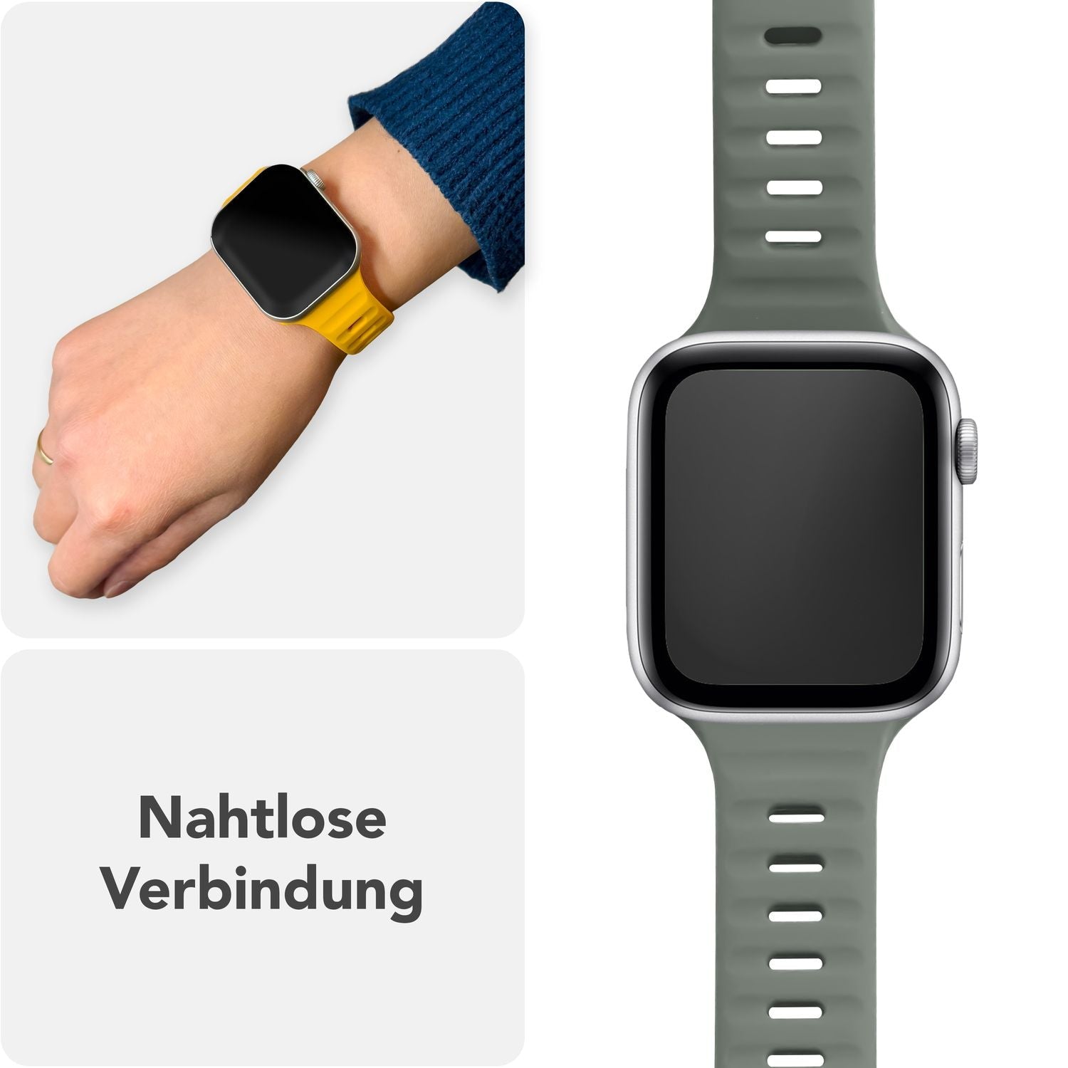Smartwatch-Armband Silikon blau strukturiert für Apple Watch 38-42 mm