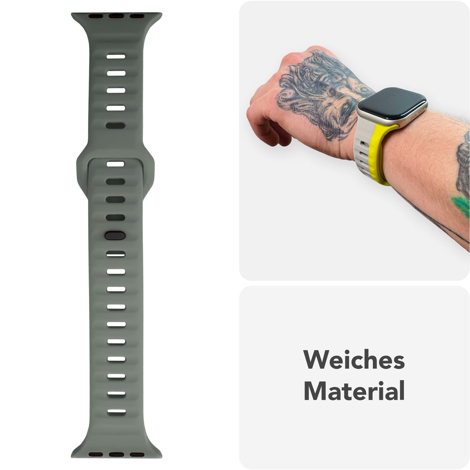 Smartwatch-Armband Silikon blau strukturiert für Apple Watch 38-42 mm