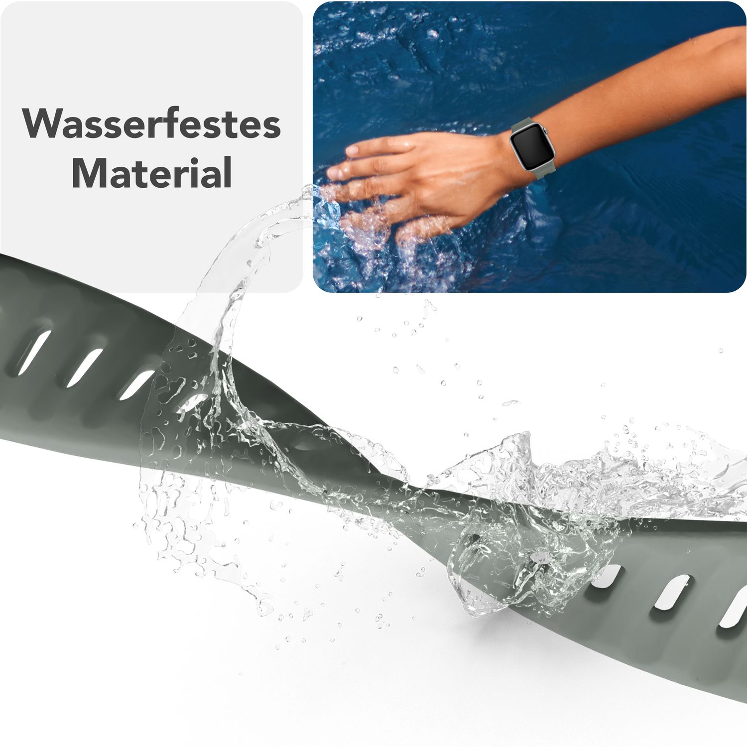 Smartwatch-Armband Silikon blau strukturiert für Apple Watch 38-42 mm