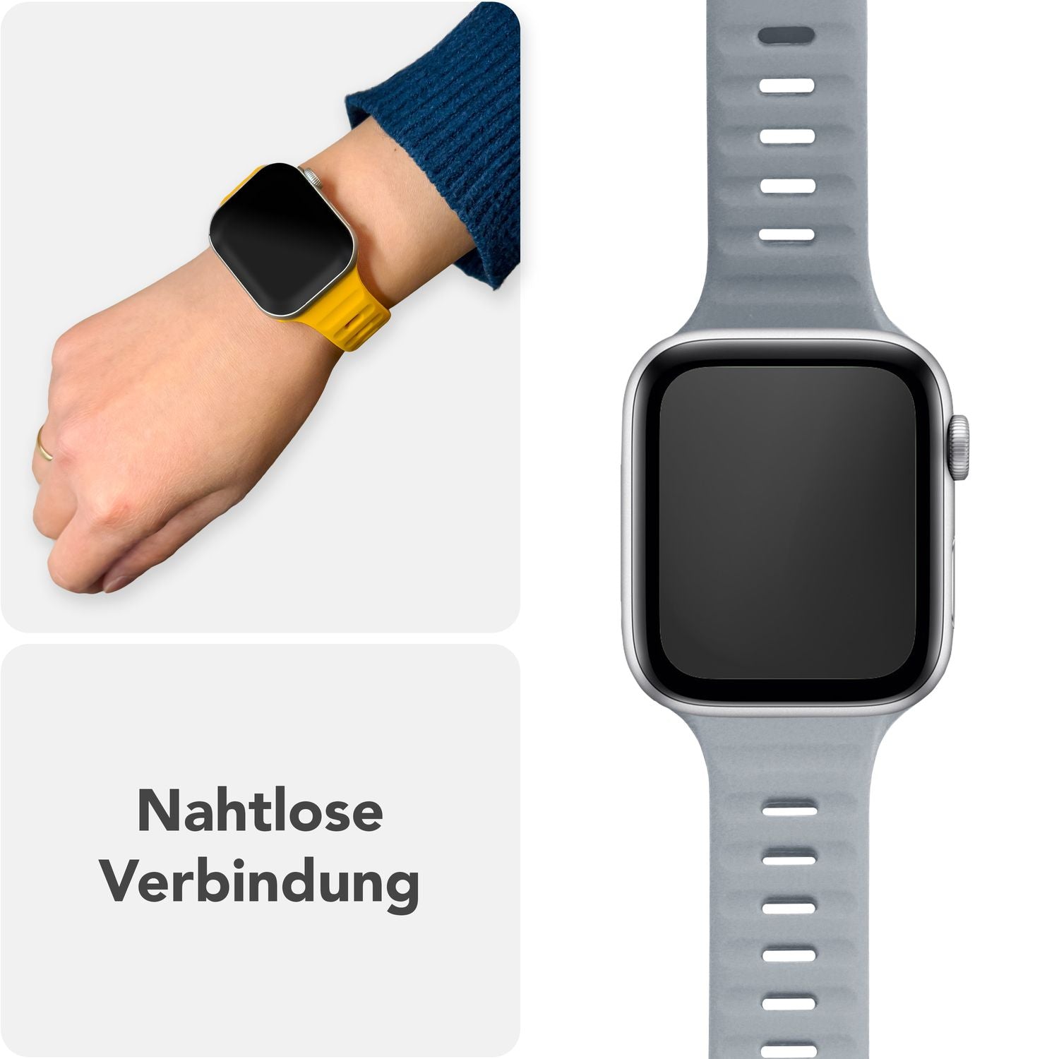 Smartwatch-Armband Silikon blau strukturiert für Apple Watch 38-42 mm
