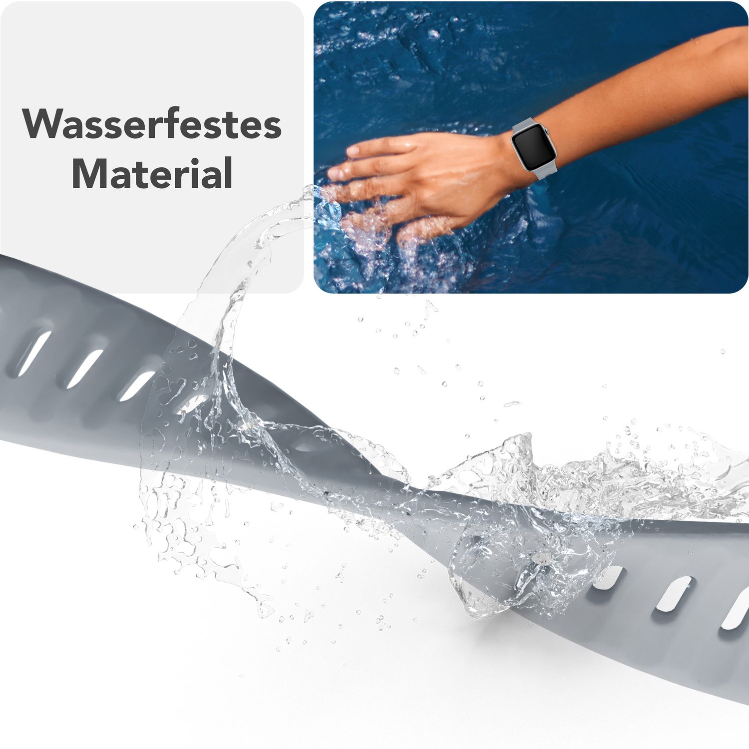 Smartwatch-Armband Silikon blau strukturiert für Apple Watch 38-42 mm