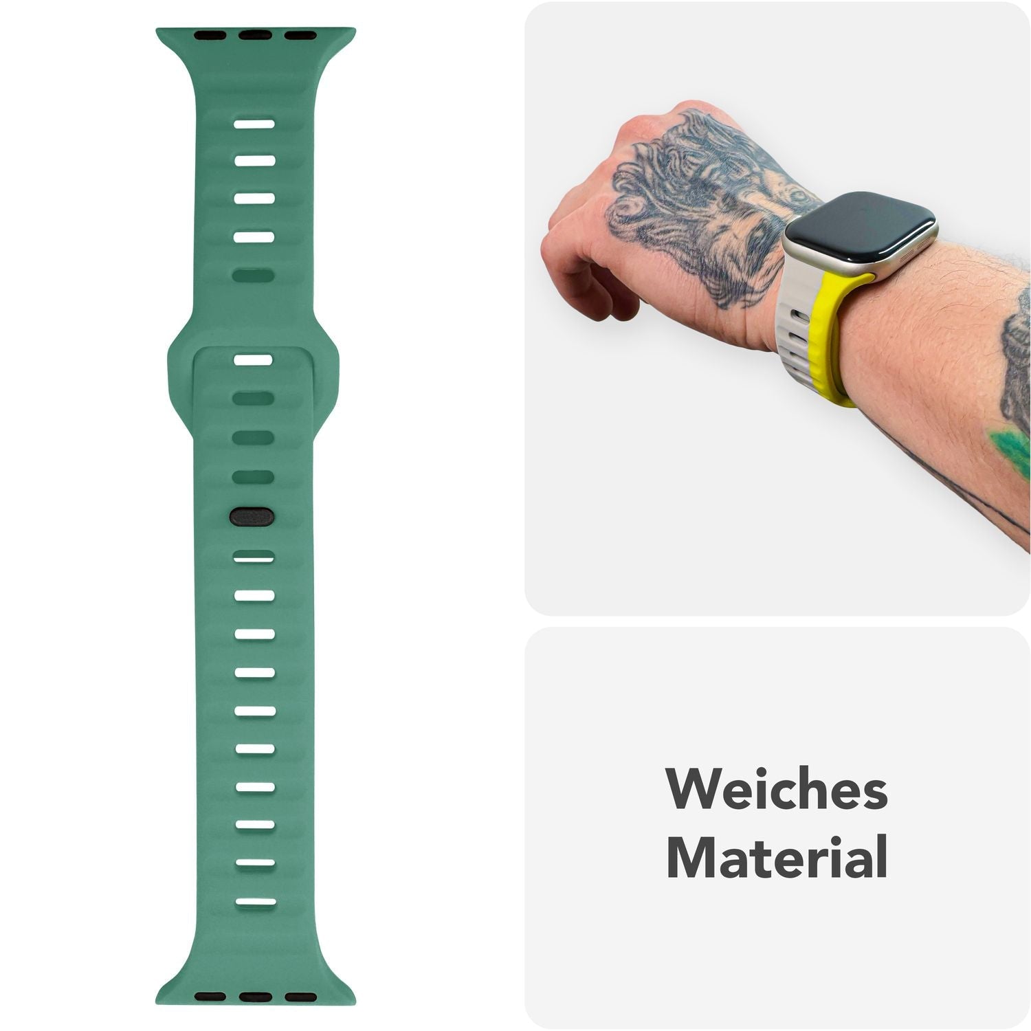 Smartwatch-Armband Silikon blau strukturiert für Apple Watch 38-42 mm