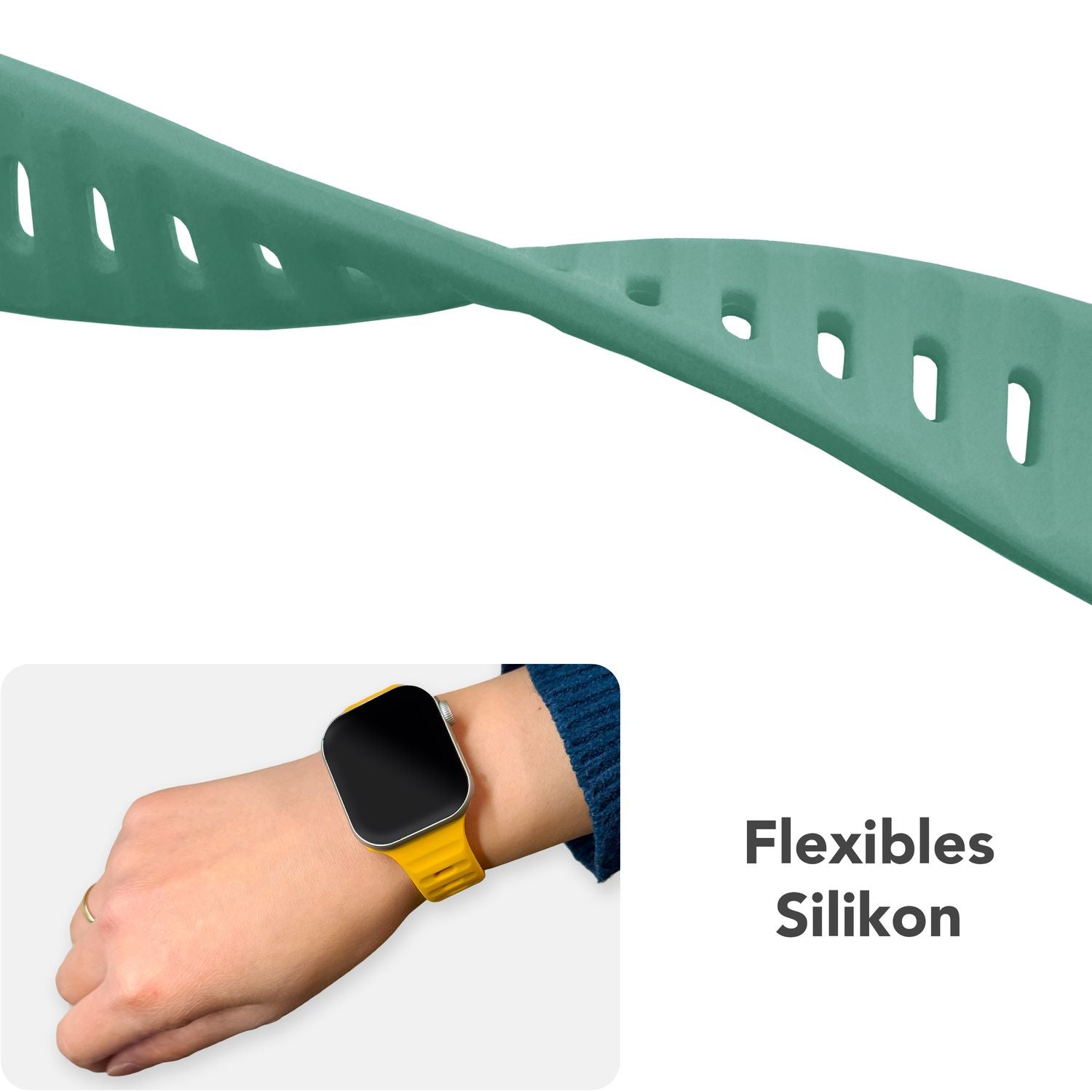 Smartwatch-Armband Silikon blau strukturiert für Apple Watch 38-42 mm