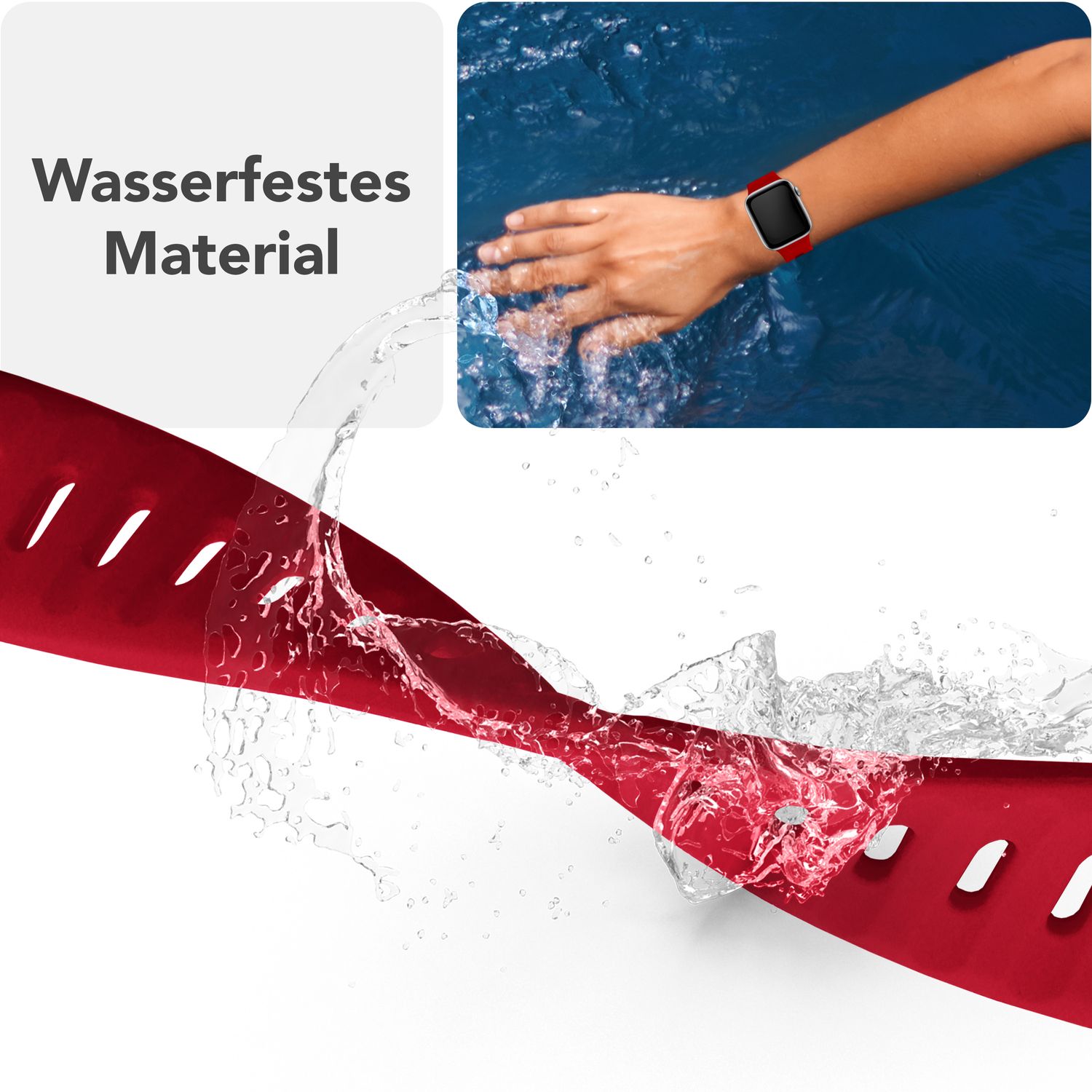 Smartwatch-Armband Silikon blau strukturiert für Apple Watch 38-42 mm