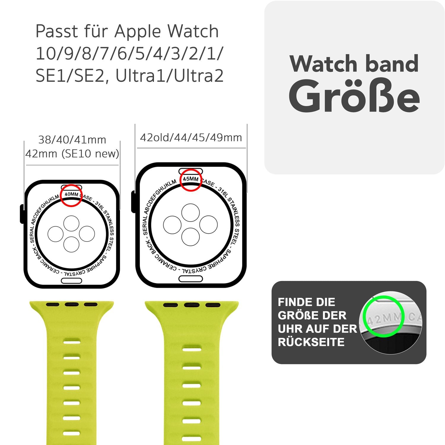 Smartwatch-Armband Silikon blau strukturiert für Apple Watch 38-42 mm