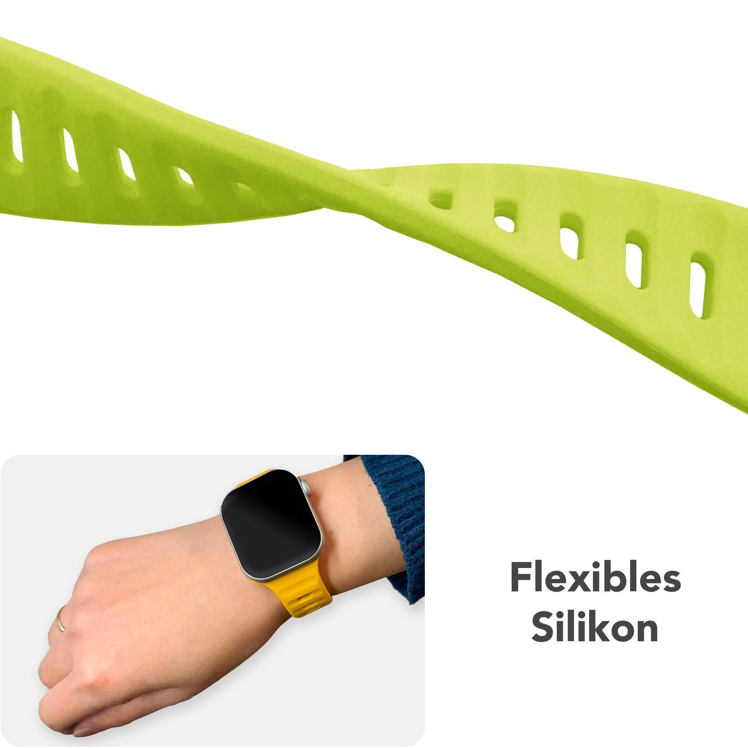 Smartwatch-Armband Silikon blau strukturiert für Apple Watch 38-42 mm