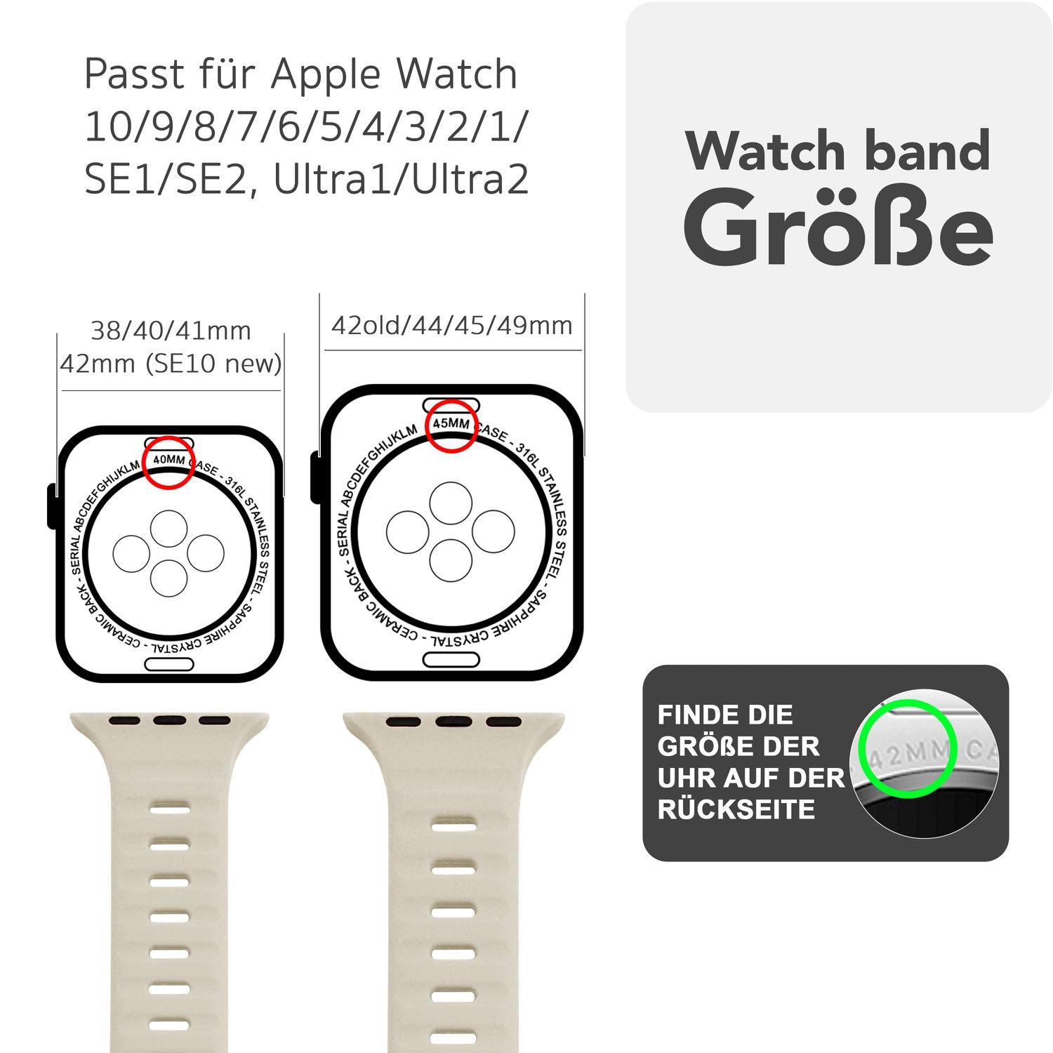 Smartwatch-Armband Silikon blau strukturiert für Apple Watch 38-42 mm