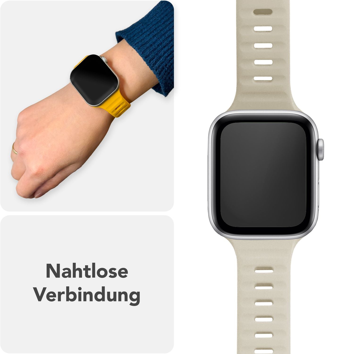 Smartwatch-Armband Silikon blau strukturiert für Apple Watch 38-42 mm