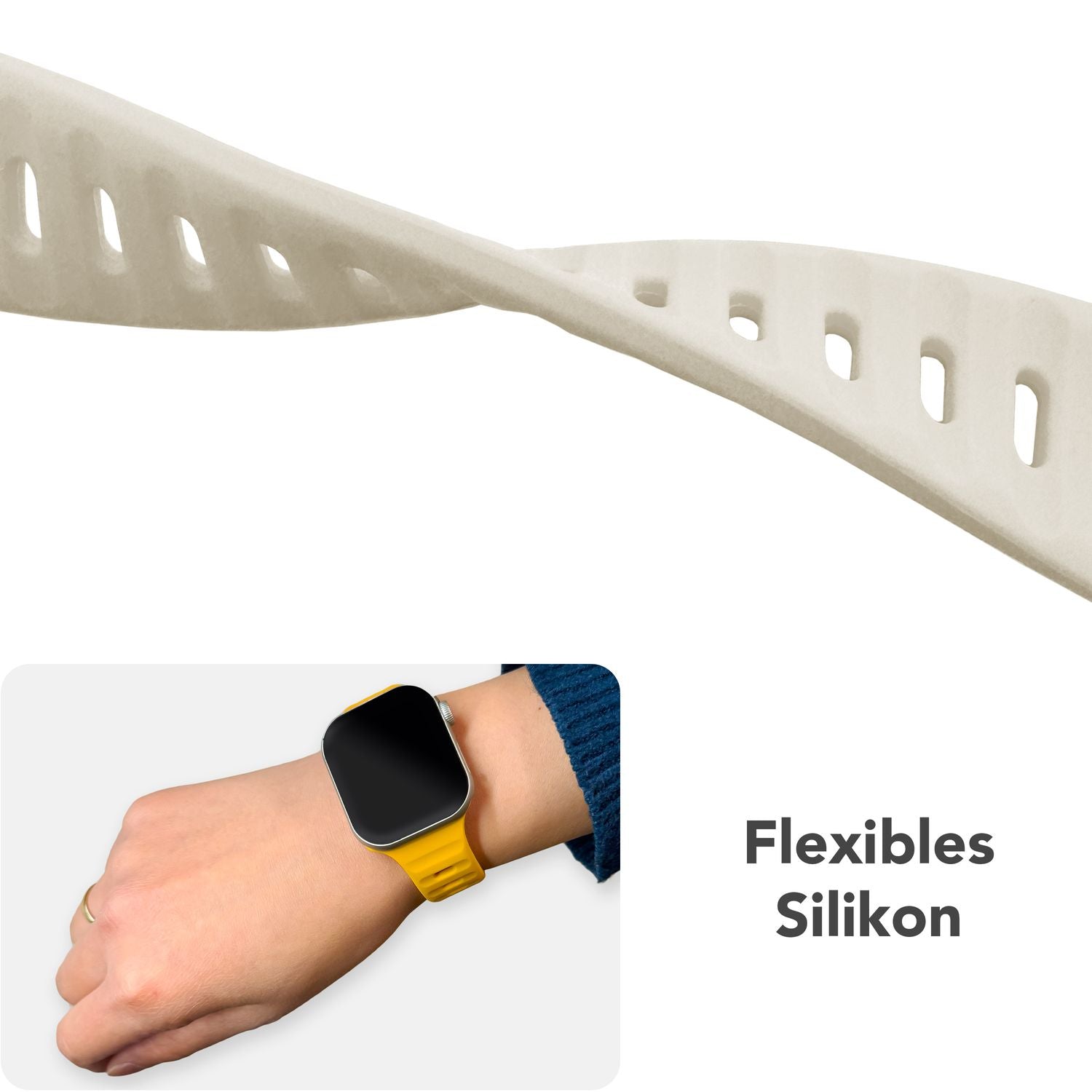 Smartwatch-Armband Silikon blau strukturiert für Apple Watch 38-42 mm