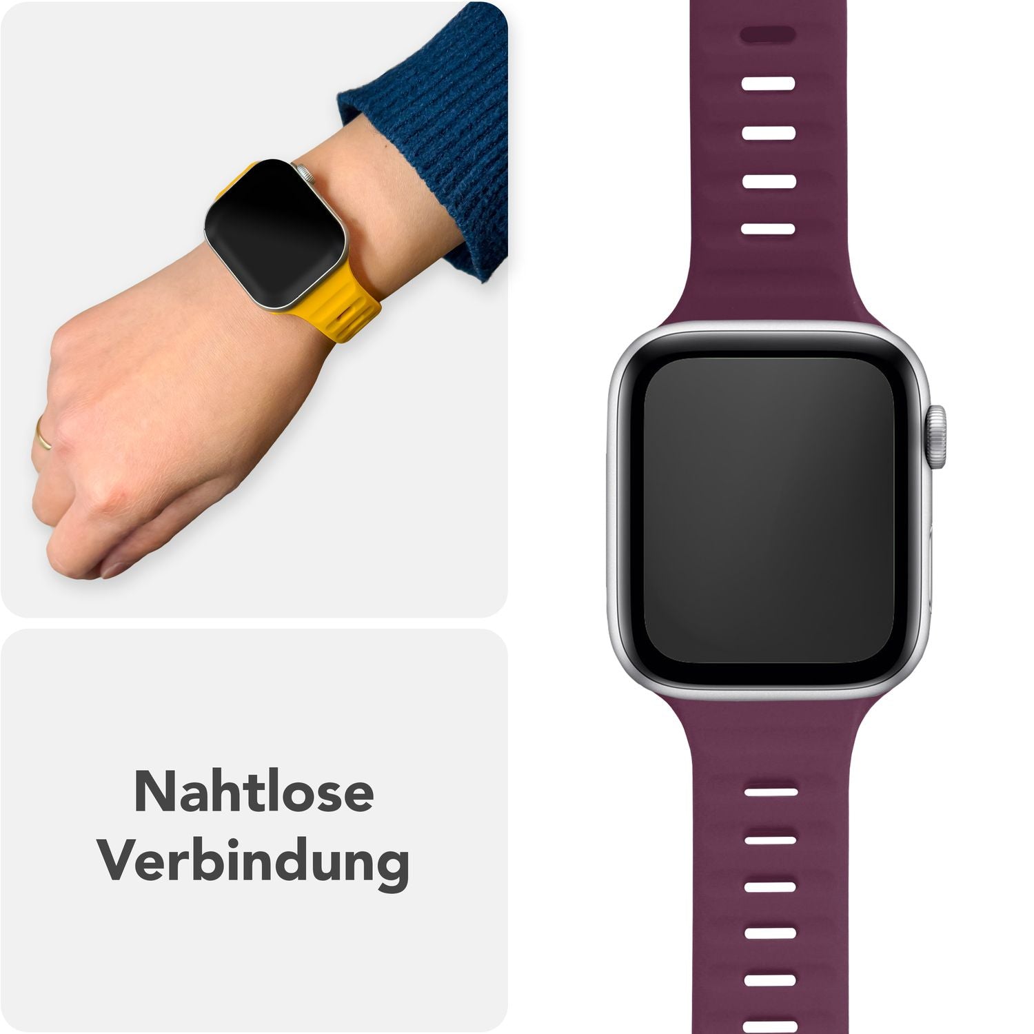 Smartwatch-Armband Silikon blau strukturiert für Apple Watch 38-42 mm
