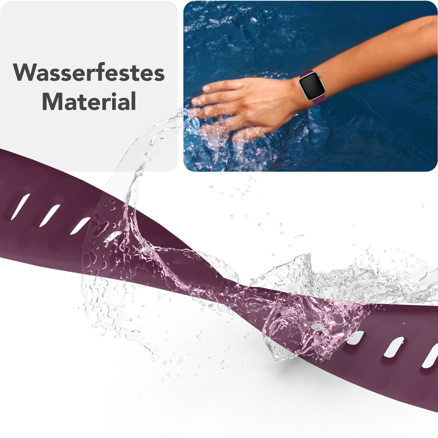Smartwatch-Armband Silikon blau strukturiert für Apple Watch 38-42 mm