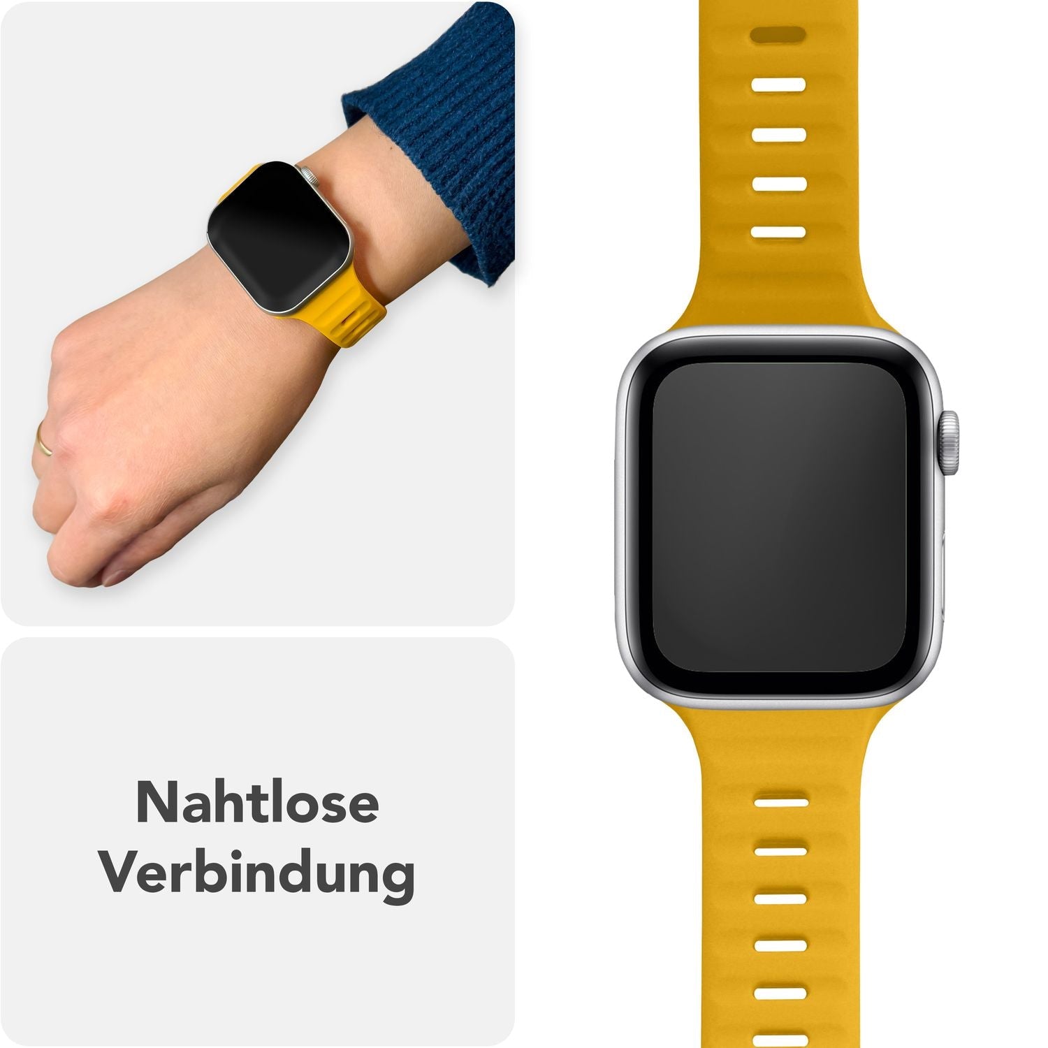 Smartwatch-Armband Silikon blau strukturiert für Apple Watch 38-42 mm