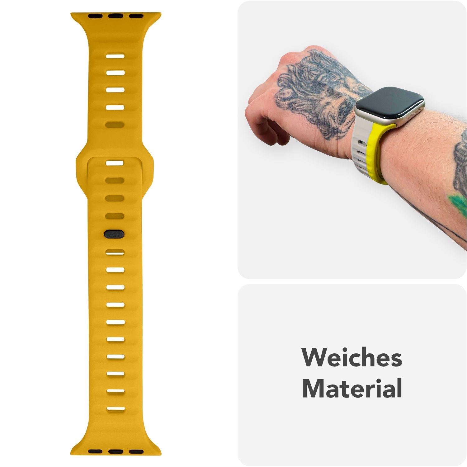 Smartwatch-Armband Silikon blau strukturiert für Apple Watch 38-42 mm