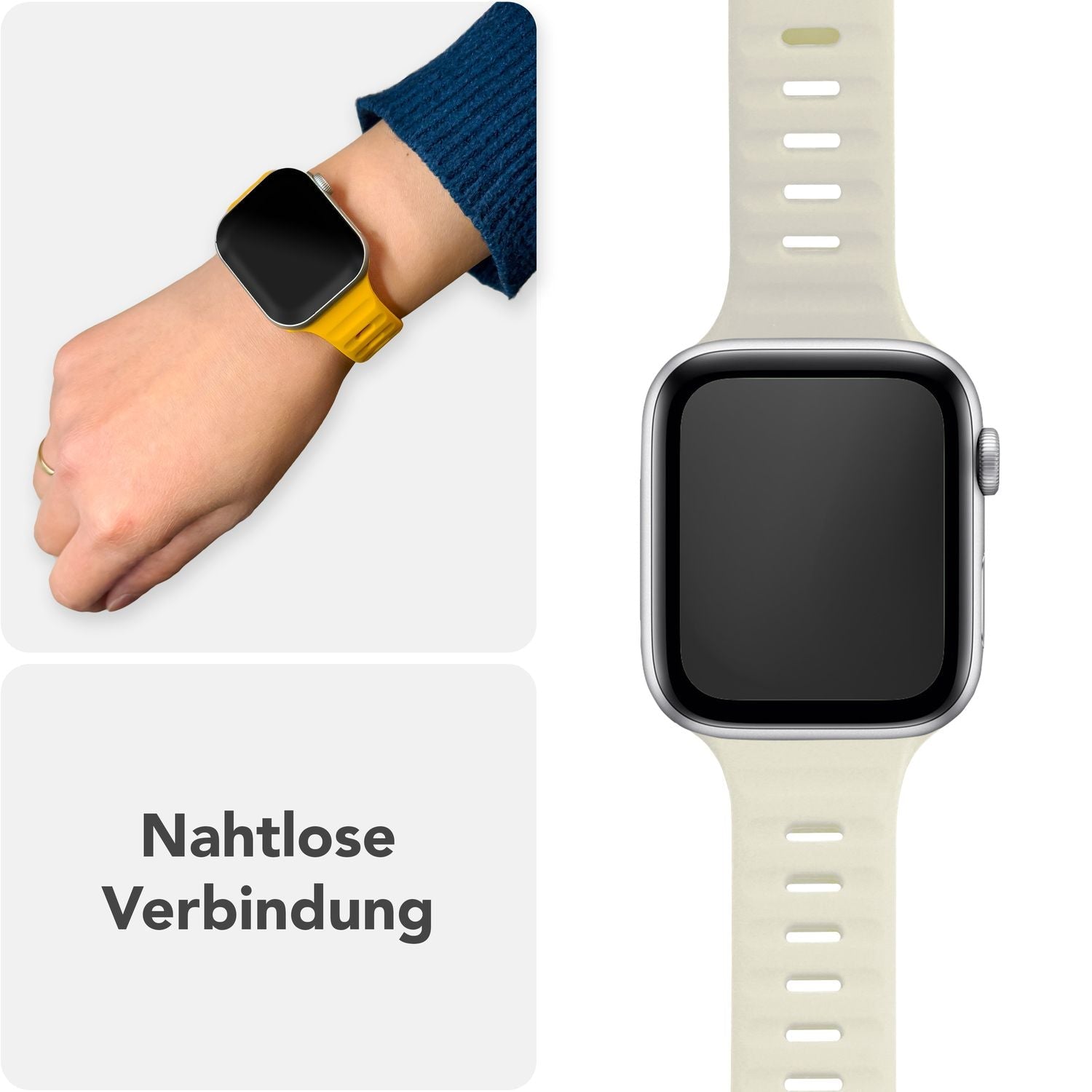 Smartwatch-Armband Silikon blau strukturiert für Apple Watch 38-42 mm