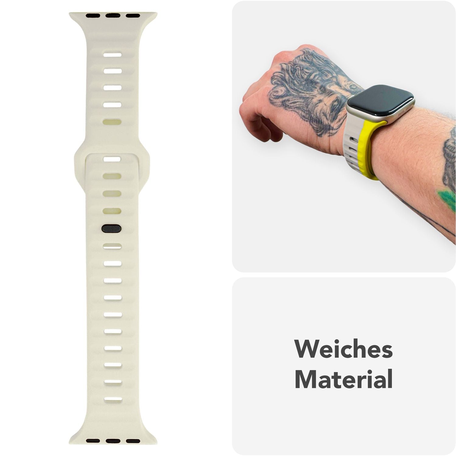 Smartwatch-Armband Silikon blau strukturiert für Apple Watch 38-42 mm