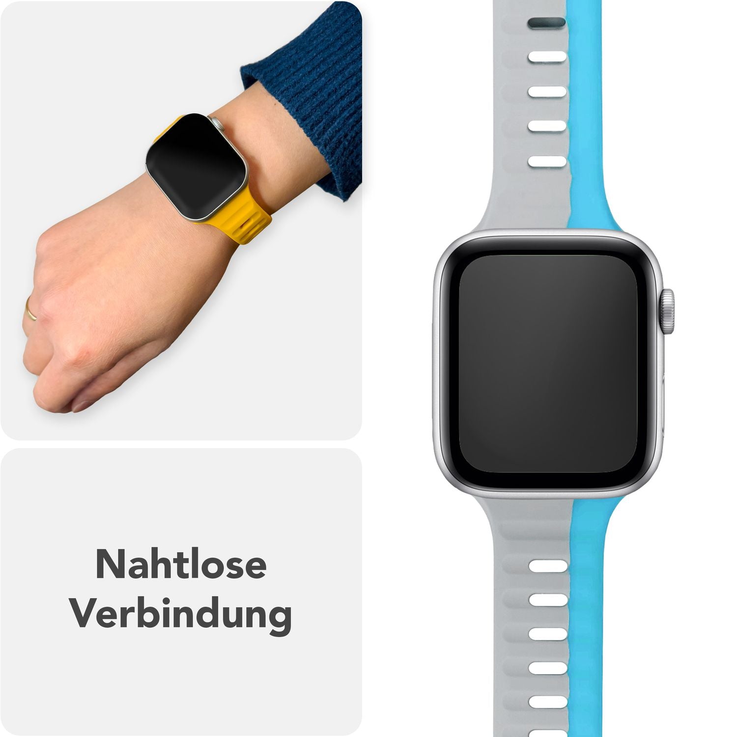 Smartwatch-Armband Silikon blau strukturiert für Apple Watch 38-42 mm