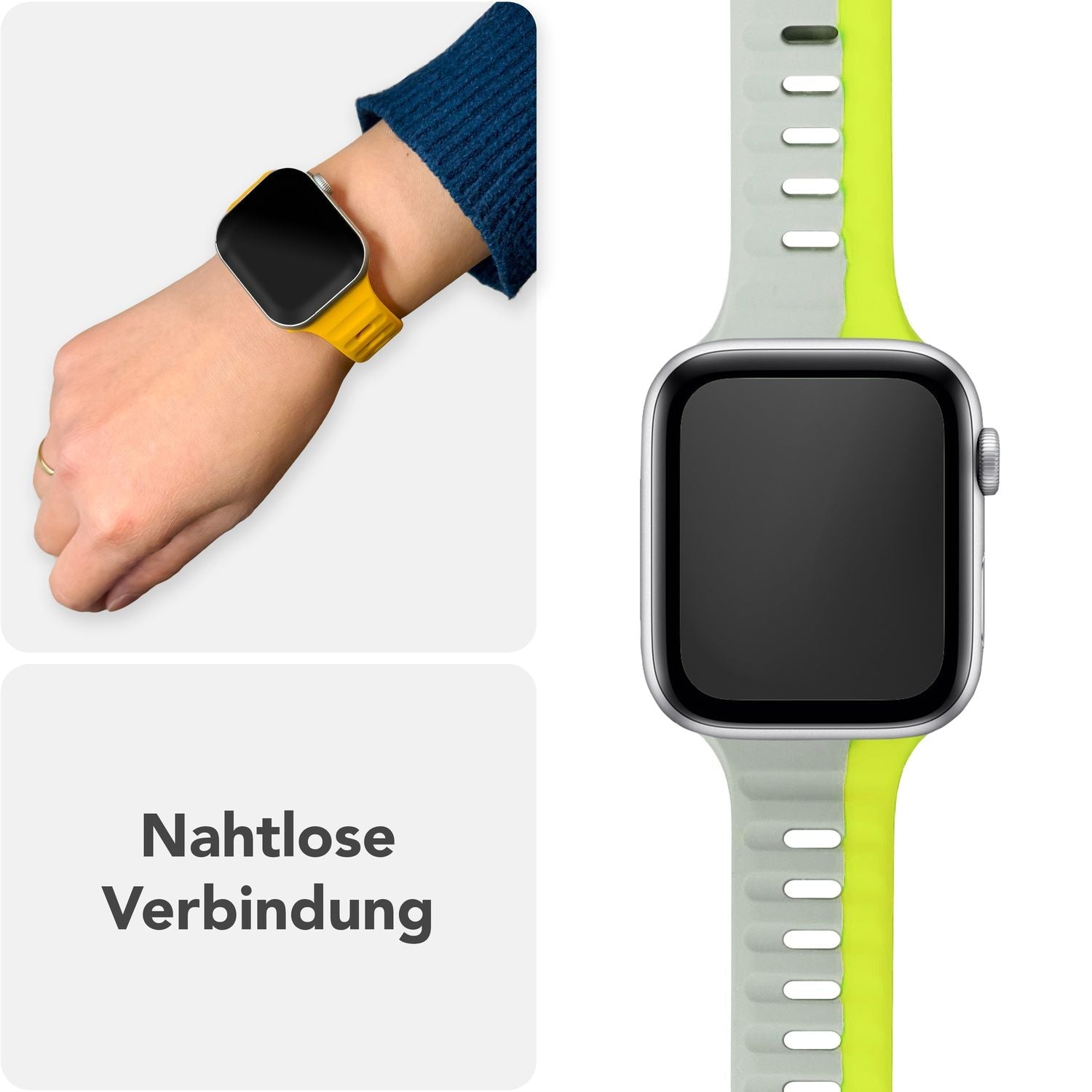 Smartwatch-Armband Silikon blau strukturiert für Apple Watch 38-42 mm