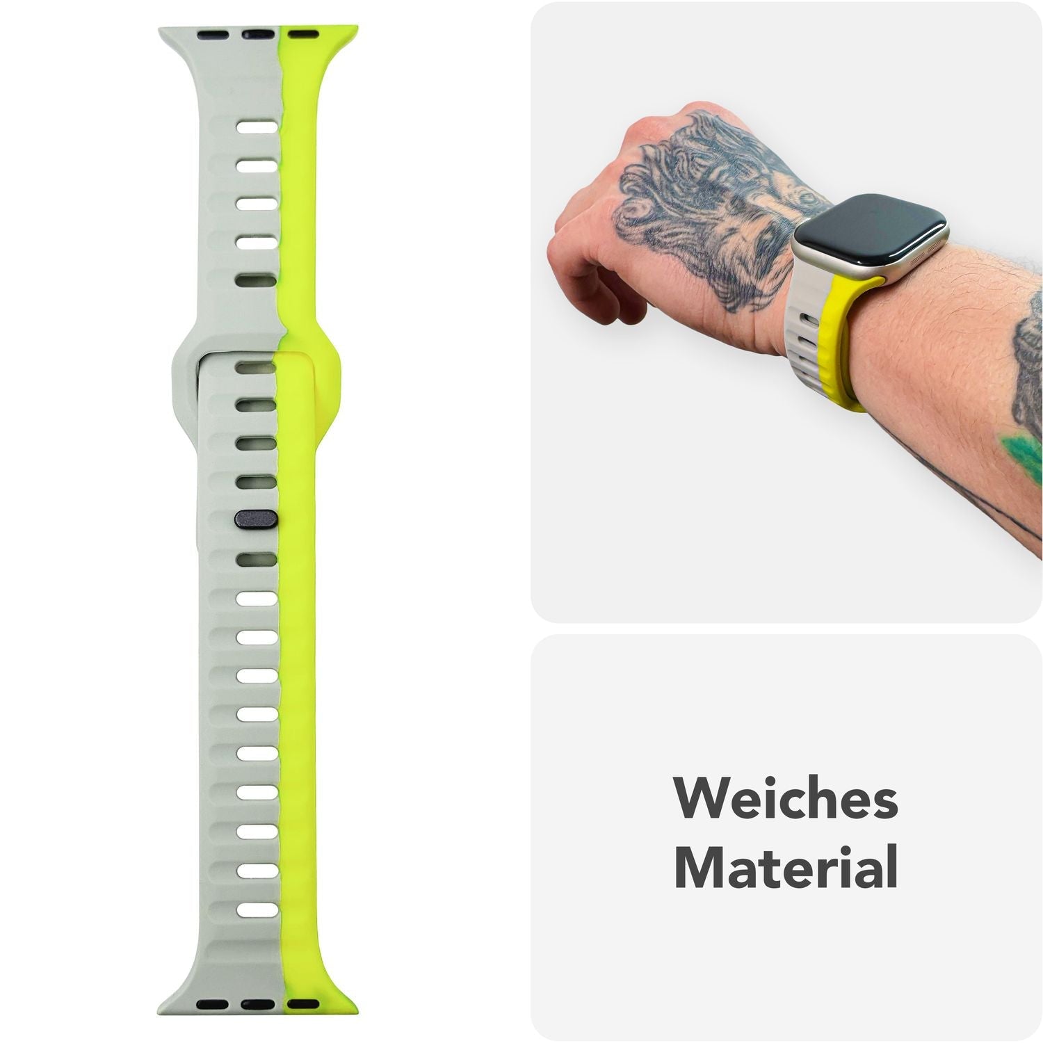 Smartwatch-Armband Silikon blau strukturiert für Apple Watch 38-42 mm